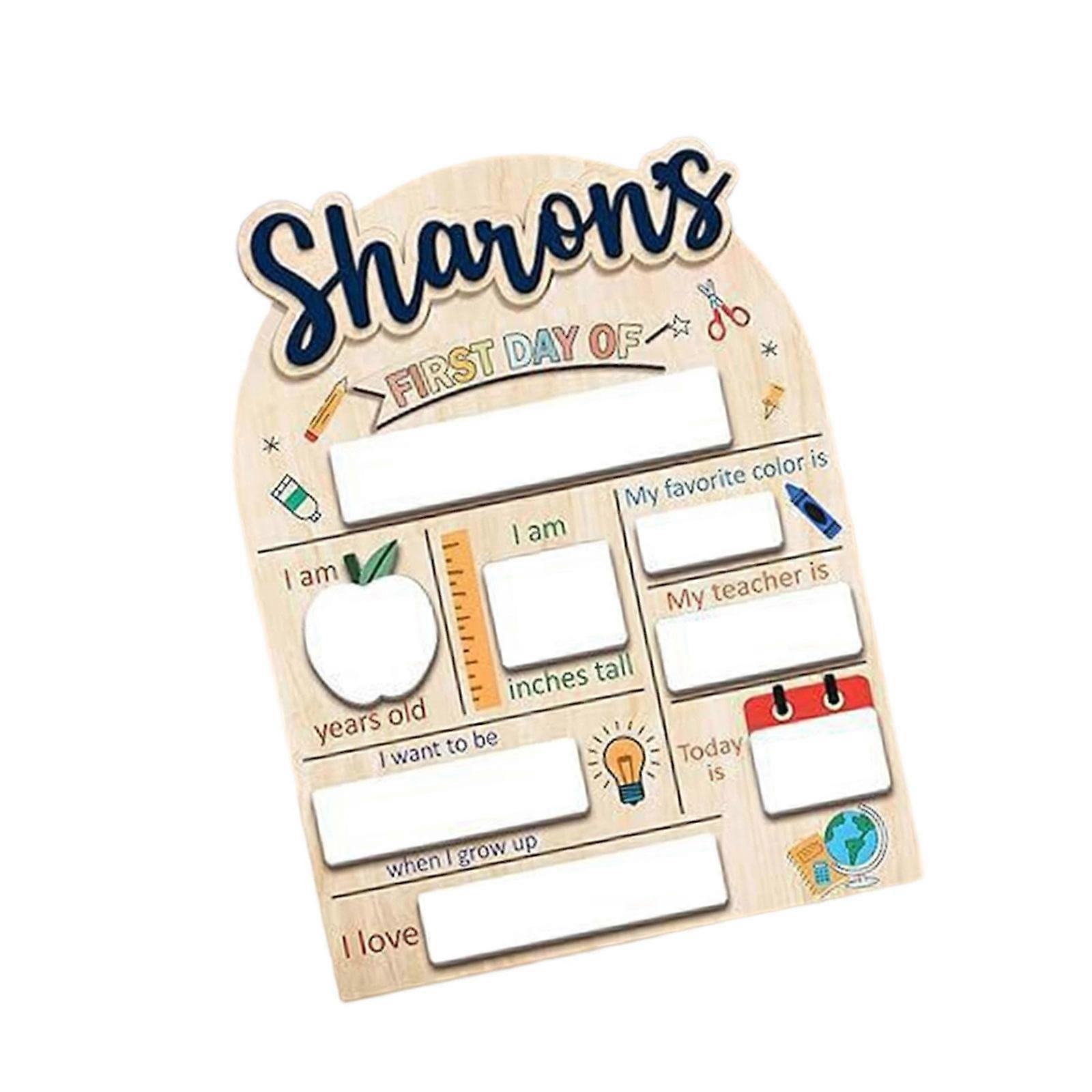 Double-Side First and Last Day of School Boards First Day of School Sign Reusable Wooden Colorful Chalkboard for Kids Multicolor