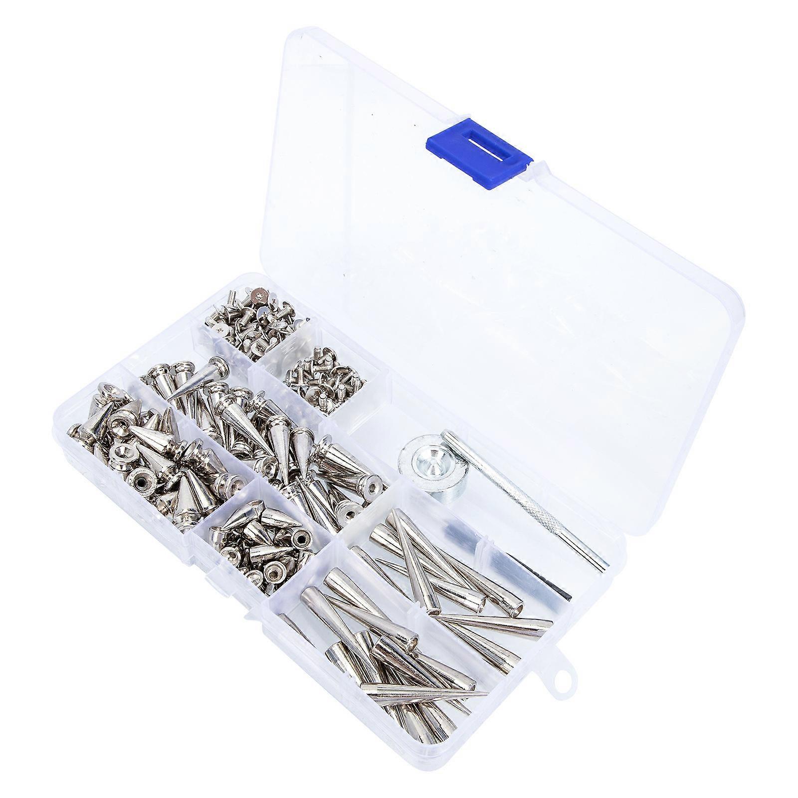 Rivets 100Sets for Crafts with Silver Metal Rivets for Repair