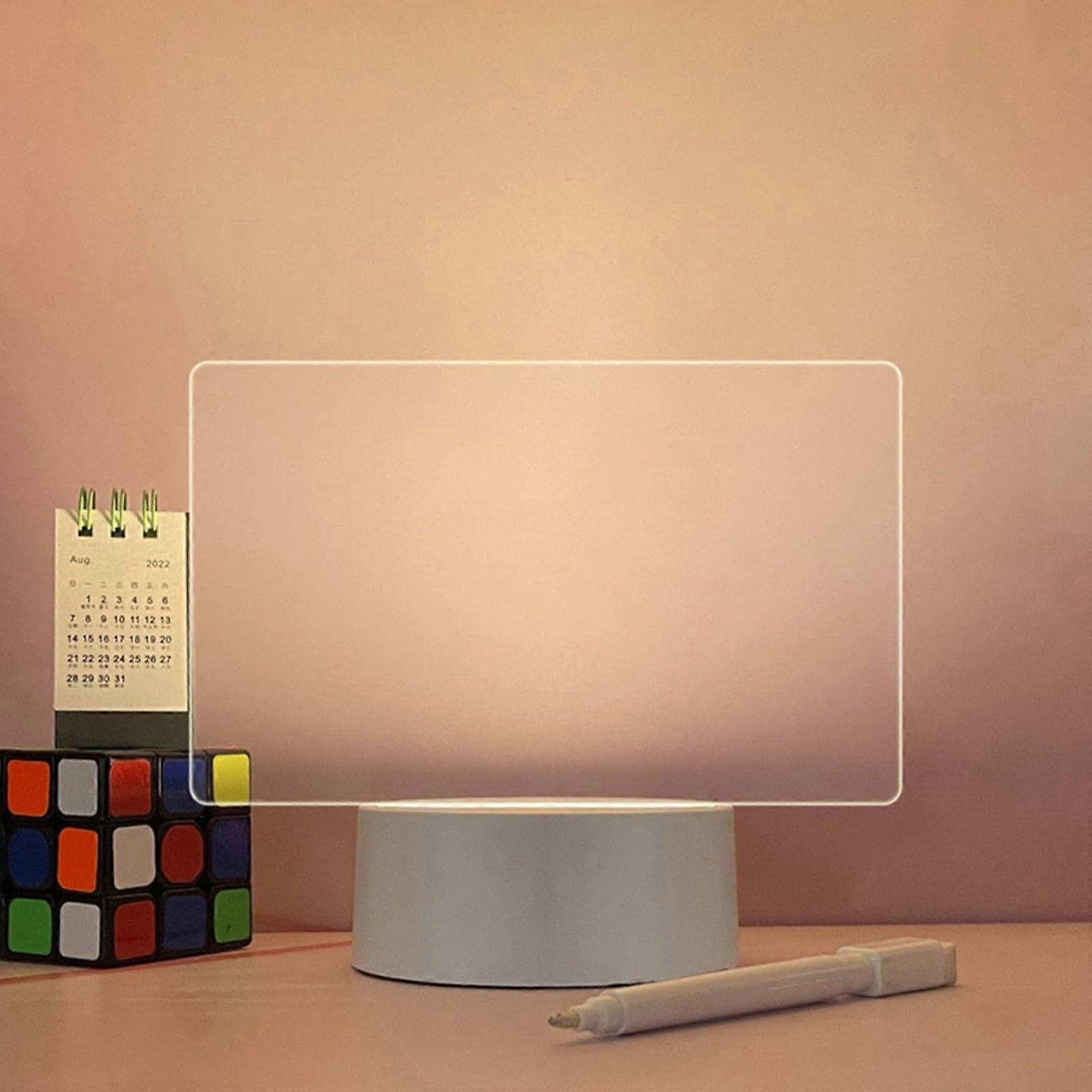Note Board LED Night Light USB Message Board, Acrylic Writing Lamp With Pen, For Children, Transverse Model 2371188679