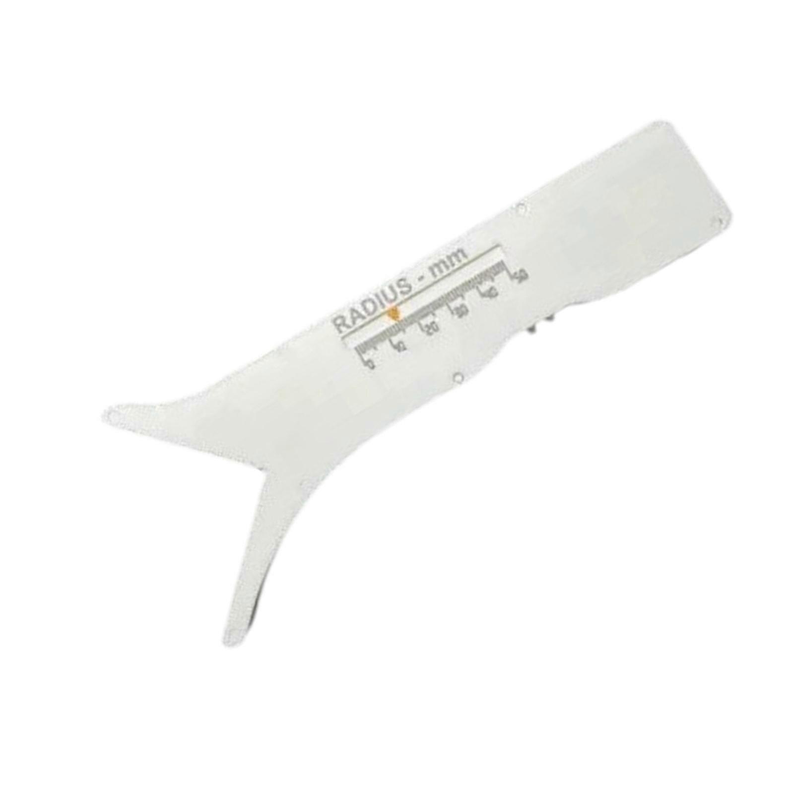 Sliding Radius Measuring Ruler Measurement from 0-50mm for Engineering Drafting Metalworking Furniture Making Project  White