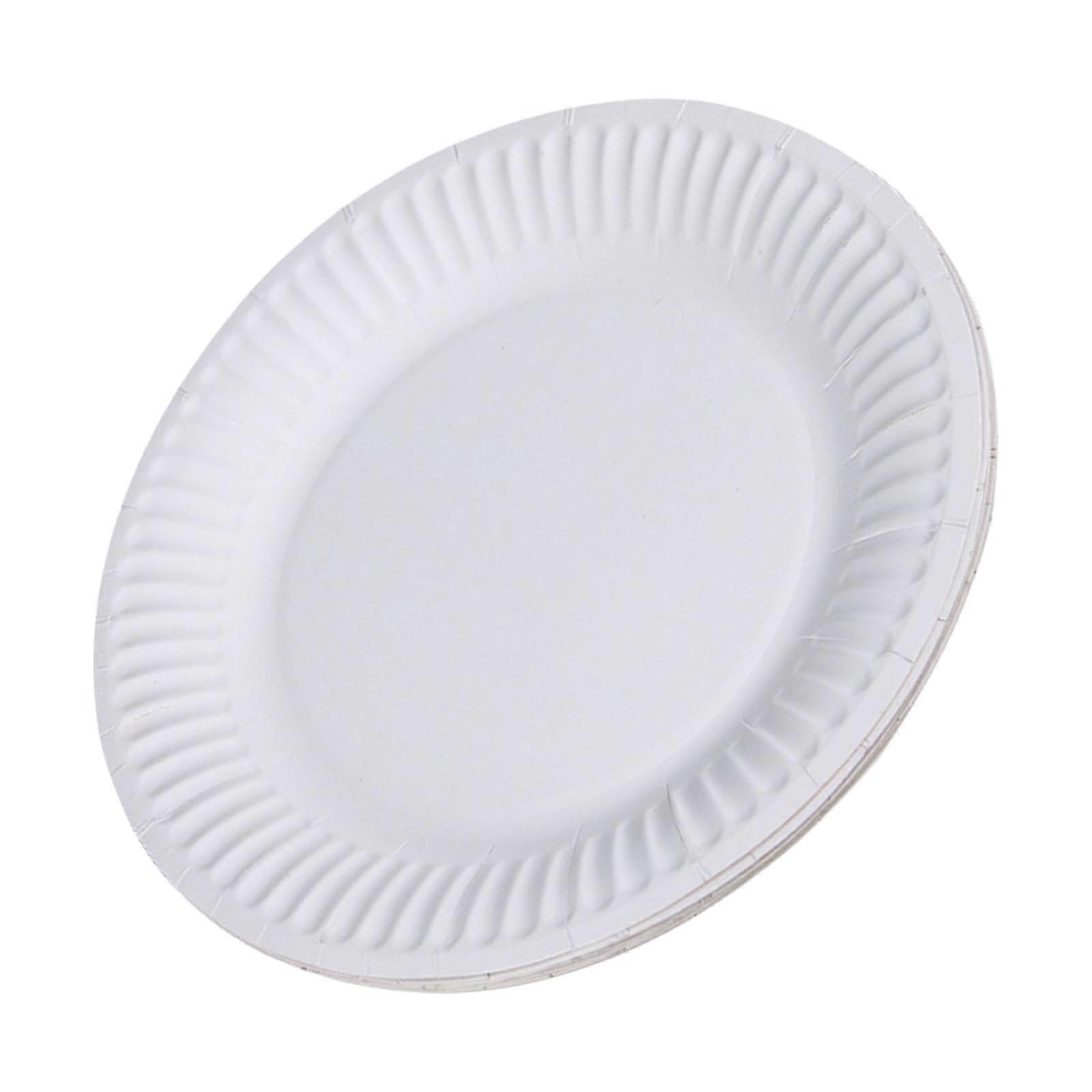 Set Of 10 Practical Dinner Plates Biodegradable Paper Cultery Disposable Dinnerware for Birthdays and Company Event Multicolor