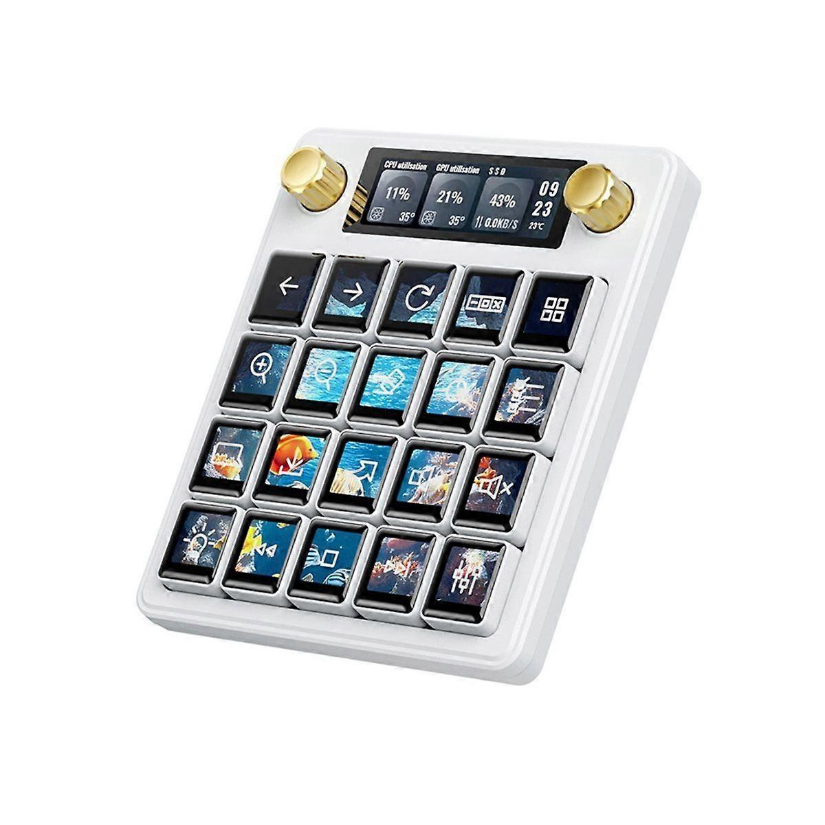 MK20 AI Voice Control Panel Onboard 20 X 0.85inch Mechanical LCD Macro Keys and 2.8inch Secondary U