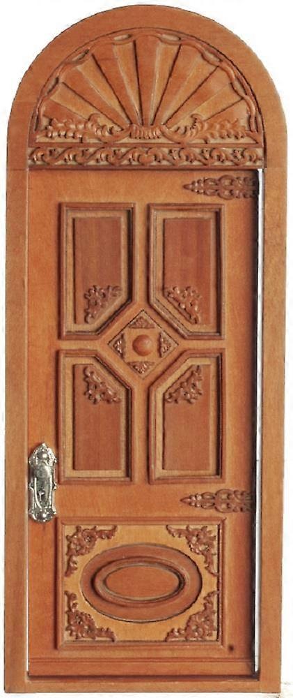 Dolls House Victorian External Carved Door Jbm Walnut Builders Accessory 1:12