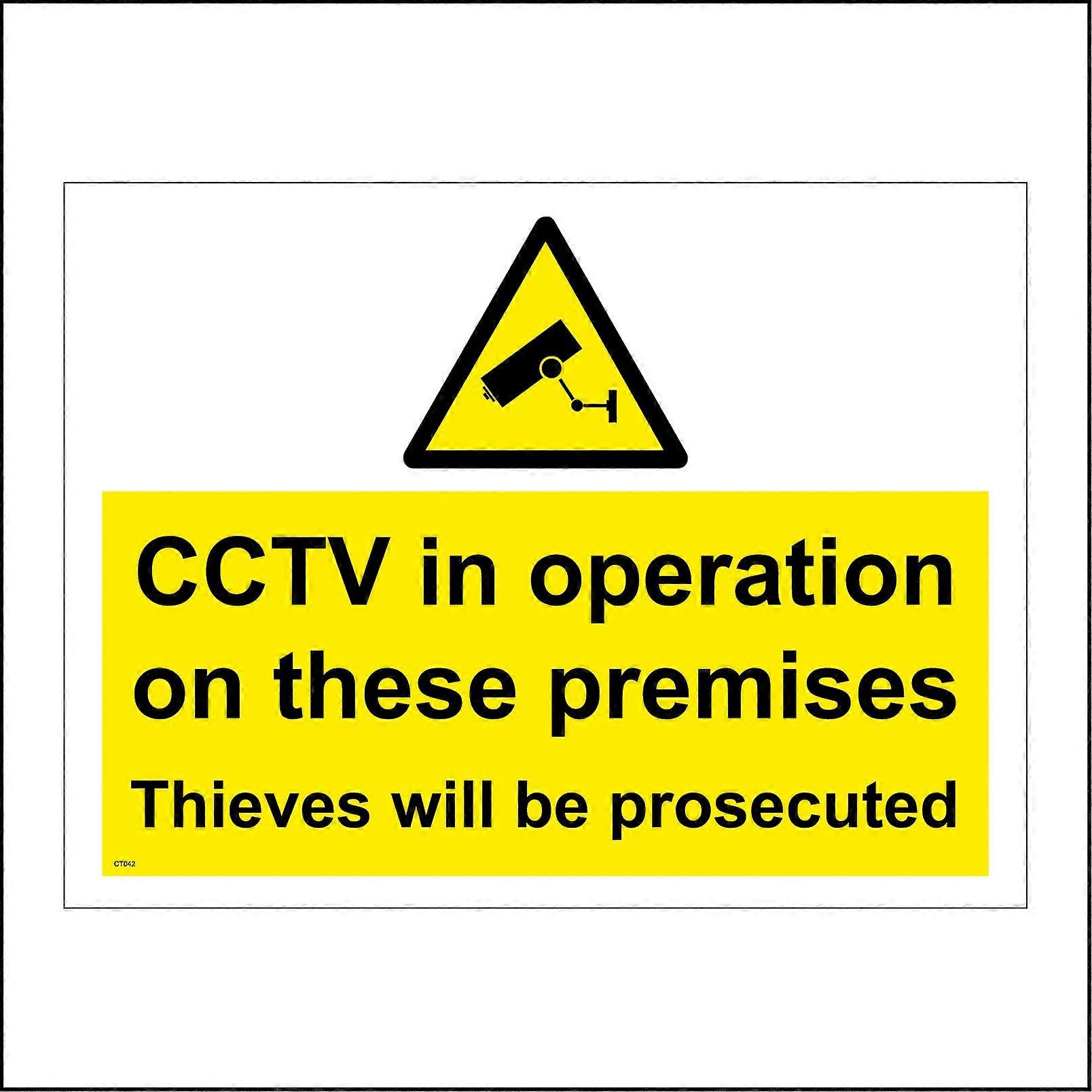 CT042 Cctv In Operation On These Premises Sign with Camera Triangle