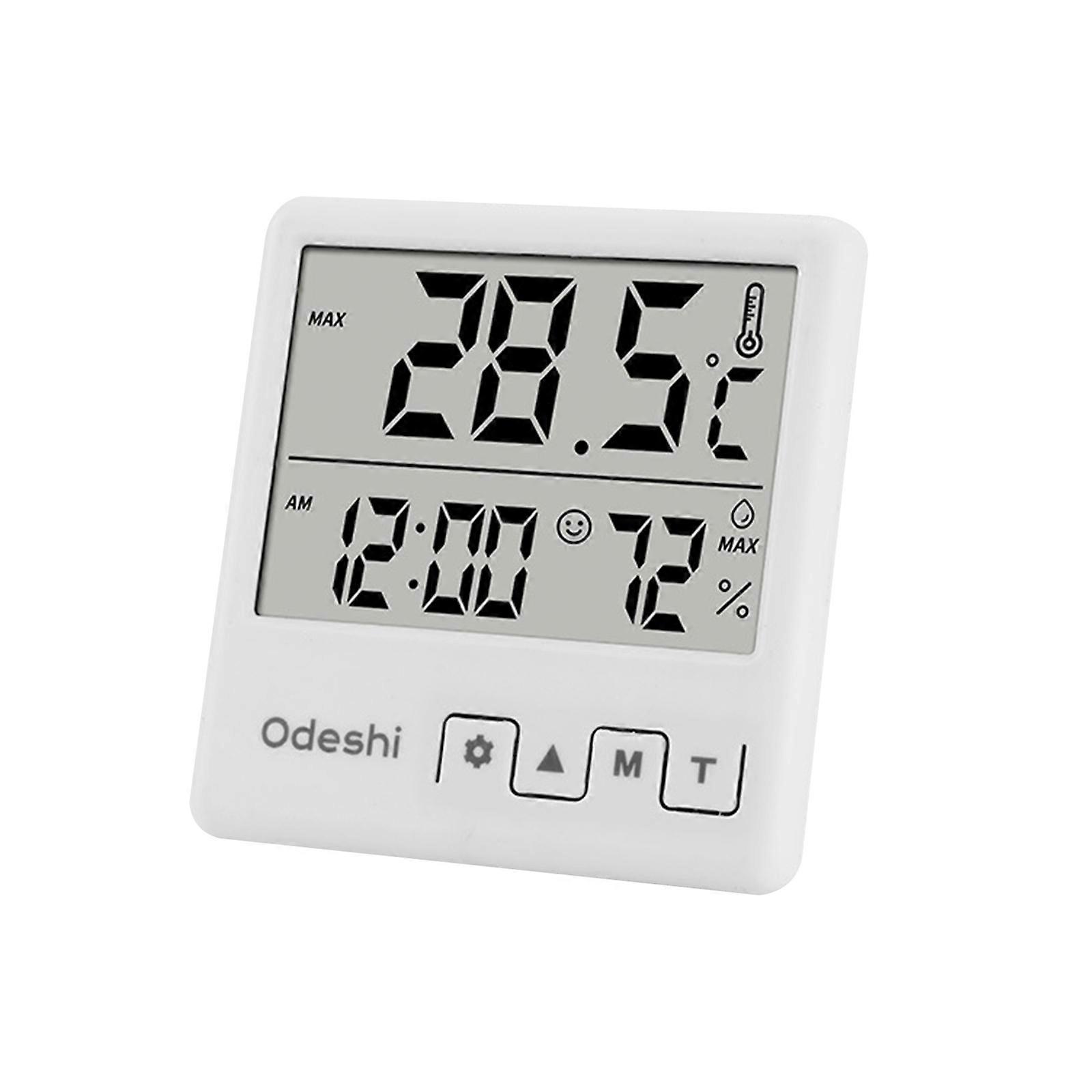Electronic Thermometer Hygrometer with Time Display Cute Emoticons Reminders & Alarm Clock Function ABS Construction Multicolor