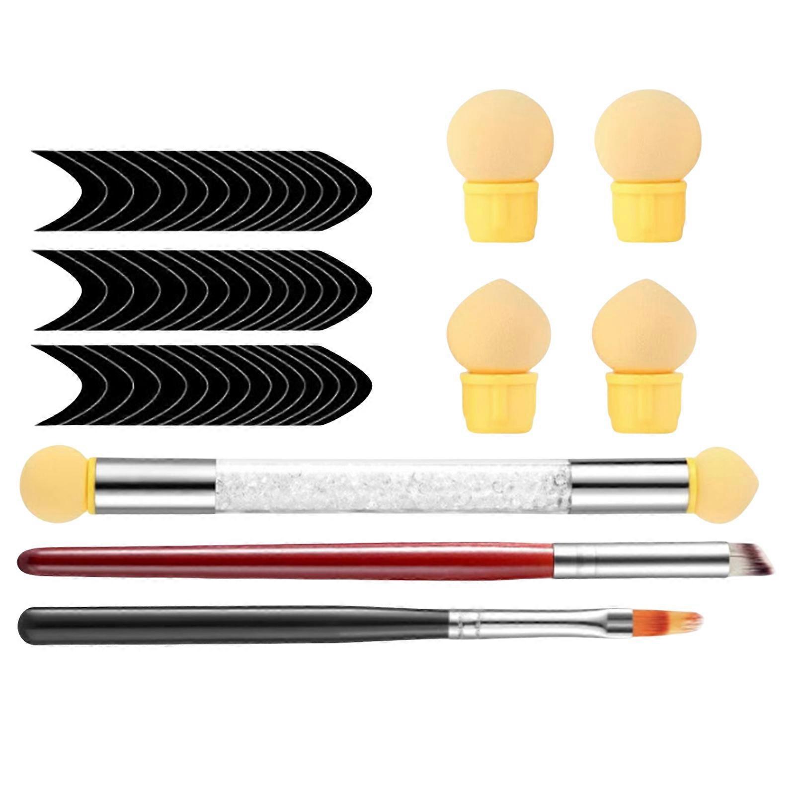 Manicure Tool Collection Includes Double Head Sponge Pen and Poke Pen Gradient Nail Sponge Set for Artistic Nails Multicolor
