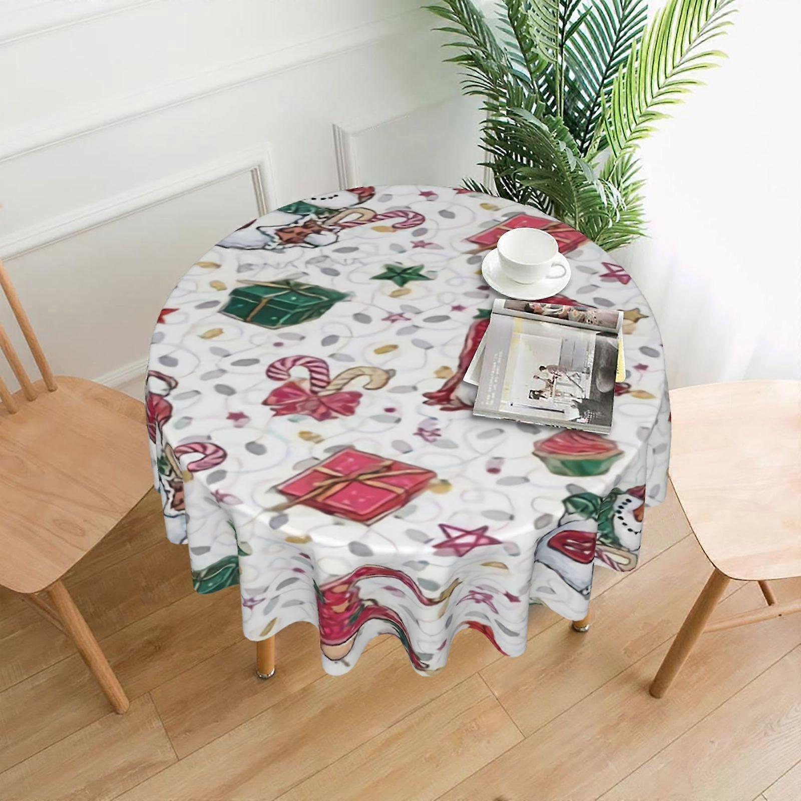 Merry Christmas Rectangular Tablecloth, Water Resistance Antiwrinkle Spillproof Soft Fabric, 60in, compatible with dining table