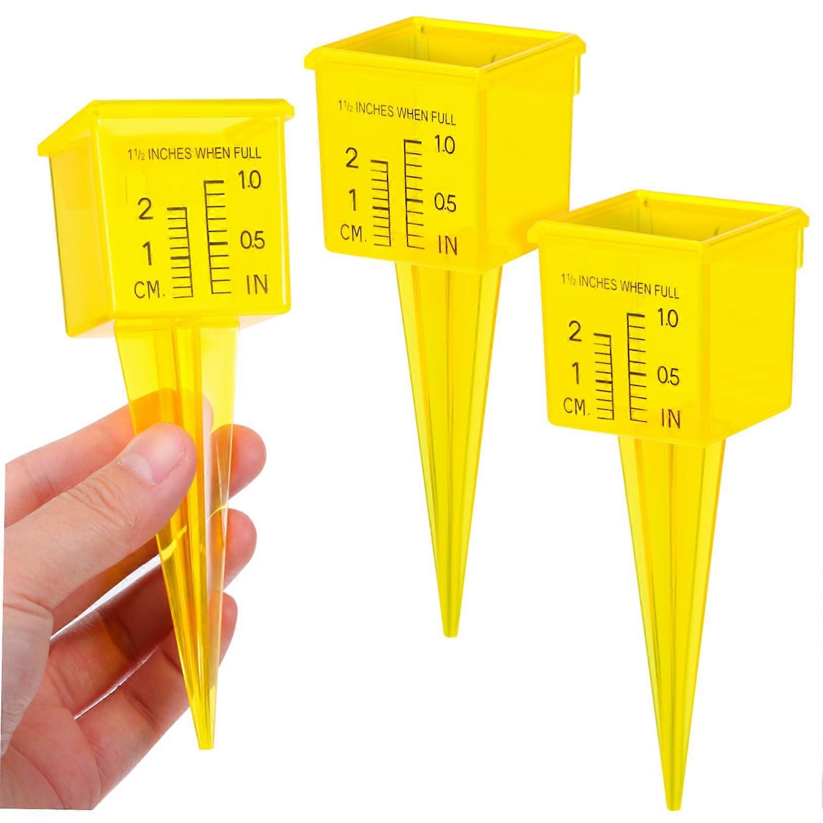 Rain Gauge Set of 3 Plastic Outdoor Garden Lawn Measuring Tools for Accurate Daily Rainfall