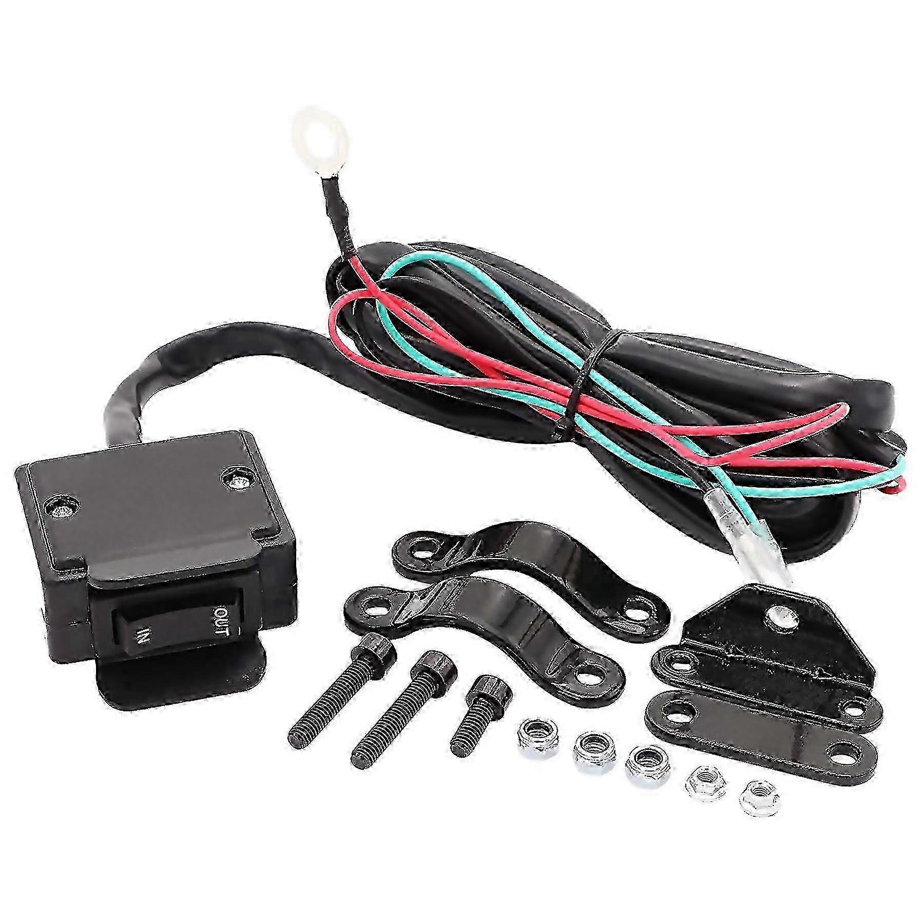 w 12v Atv Winch Rocker Switch With Handlebar Control Line Kit For Atvutv
