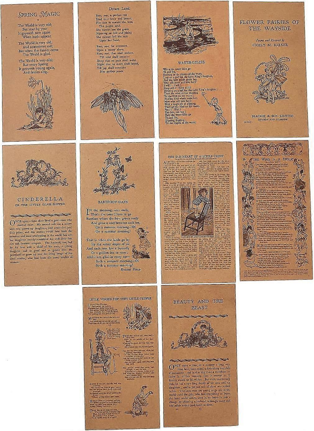 60Pcs Scrapbook Kraft Paper Pad for DIY Album Scrapbook Greeting Card Background Paper Diary Decorative Fairy Tale 16x8.4cm