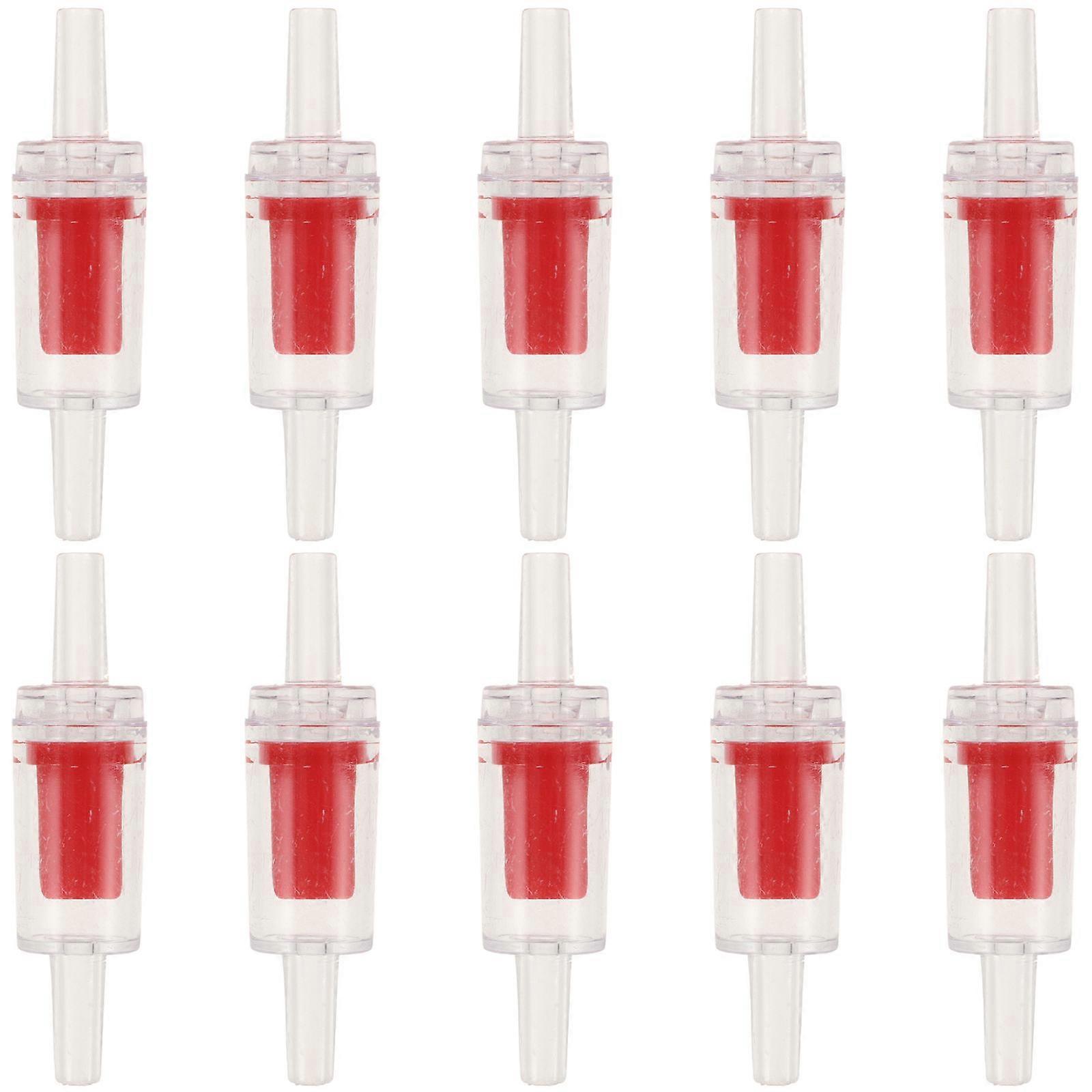 One Way Check Valve for Aquarium Fish Tank Use 10Pcs Red ABS Material