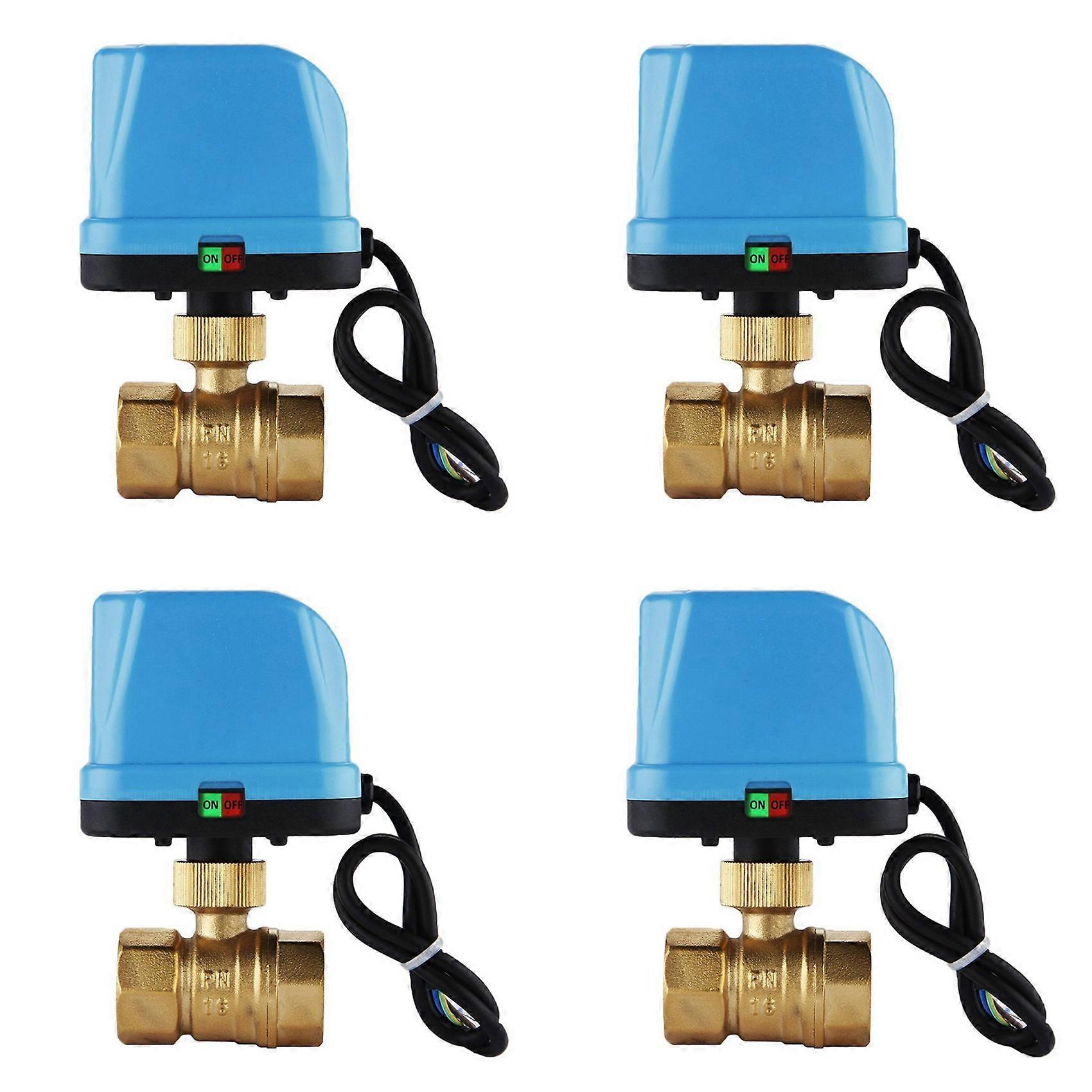 4X 2-Way Zone Valve Two-Way Valve Motor Ball Valve Electric Electric Valve Reversing Ball Valve 220V DN20