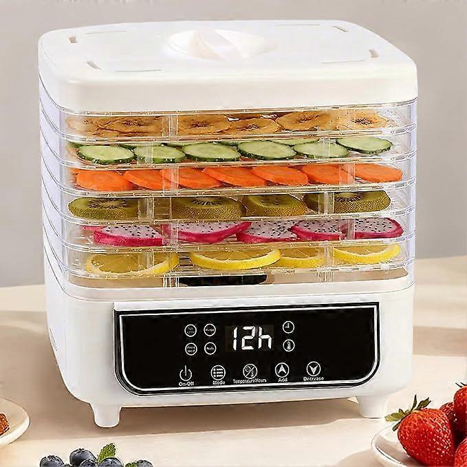 Food Dehydrator with Stackable Transparent Trays, Smart Touch Panel, Adjustable Timer and Temperature Control from 35 to 70 C, for Fruits, Meat, Veget