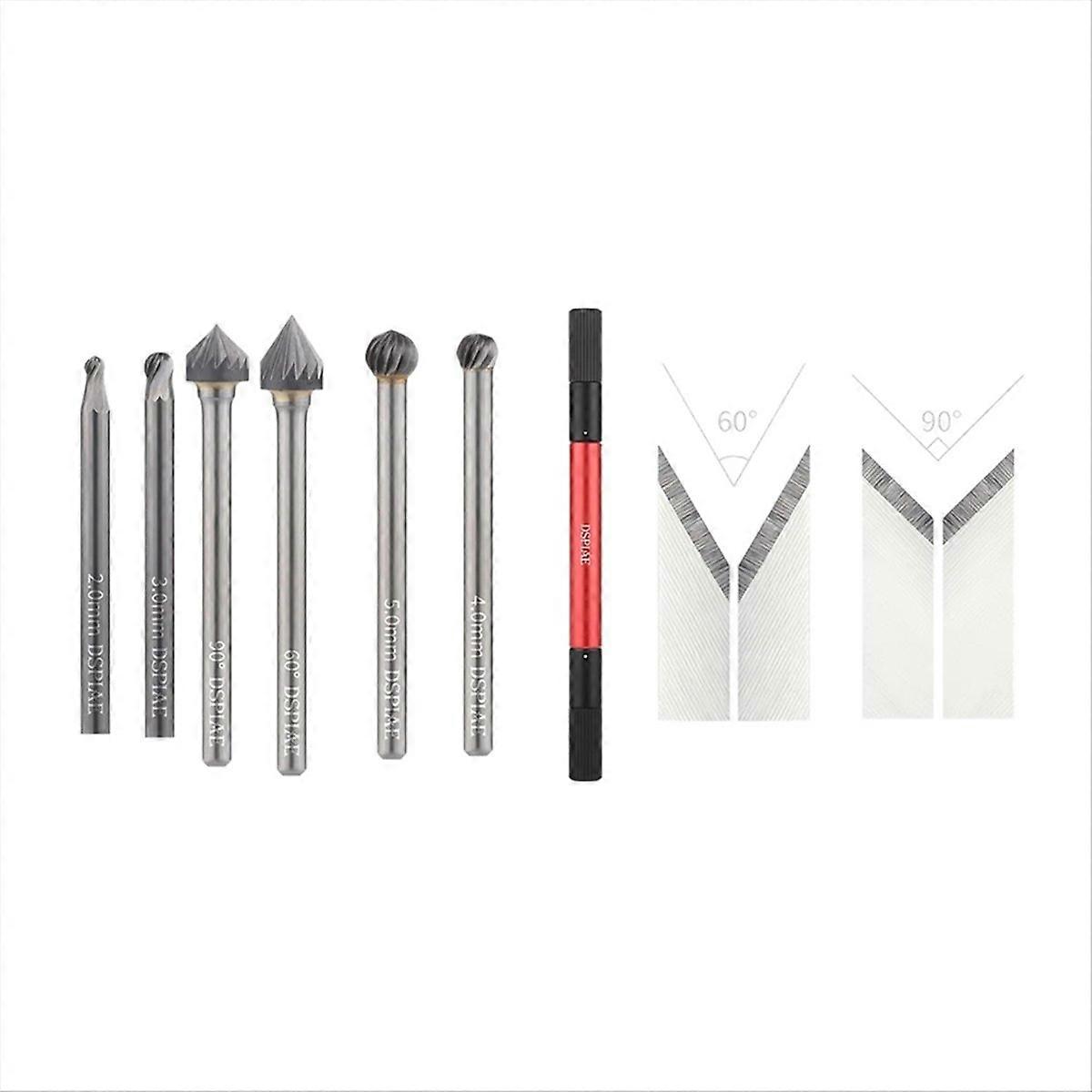 AT-CT Universal Chamfering Tool Φ3.0mm Shank Chamfer Drill Bits with   Professional Model Making Tools DIY   9PCS