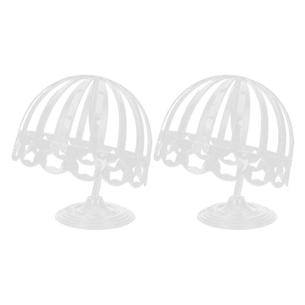Hat Rack for Caps with Elastic Support 2Pcs Plastic Display Stand White