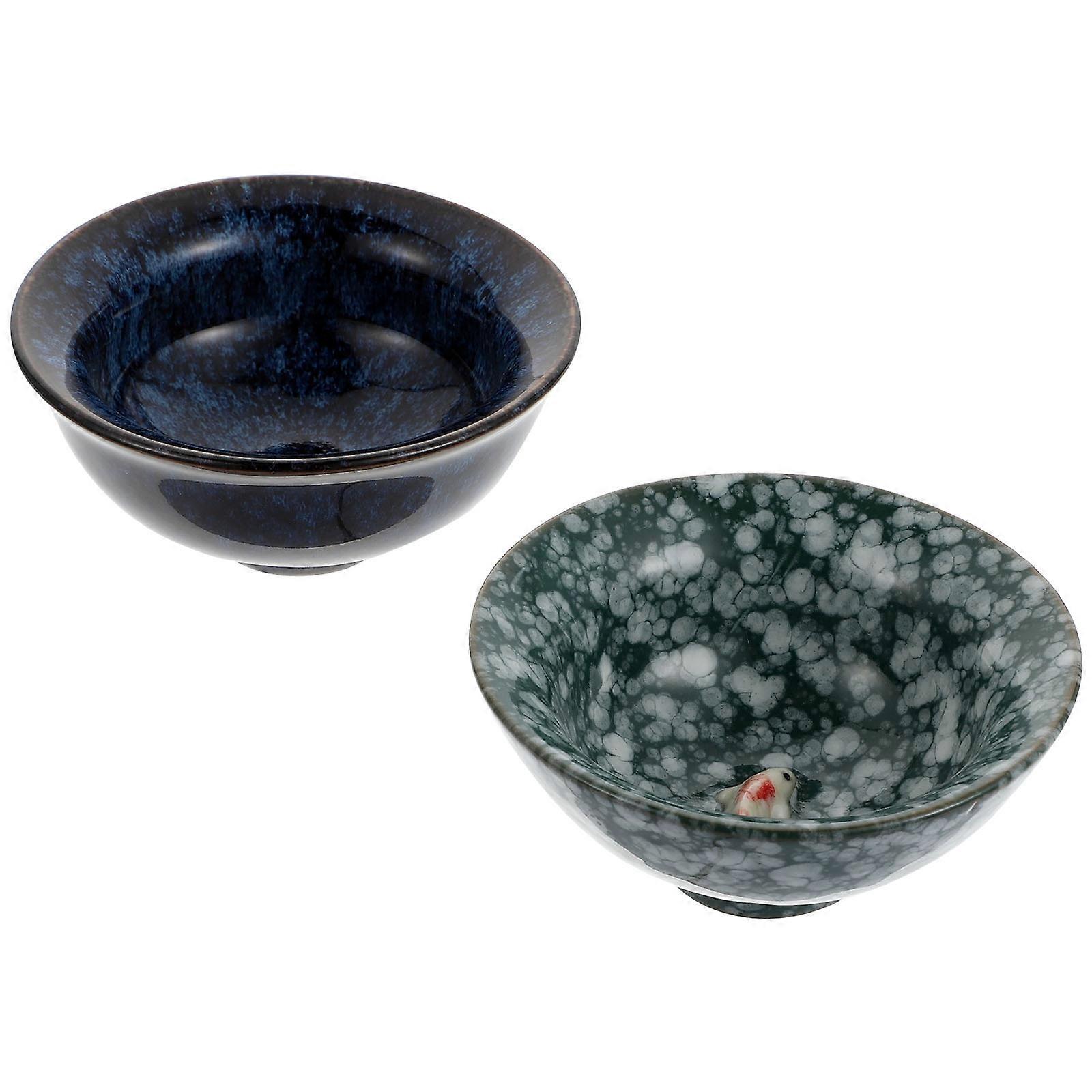 Delicate Teacup for Tea Use 8Pcs Ceramic Fambe Tea Cup