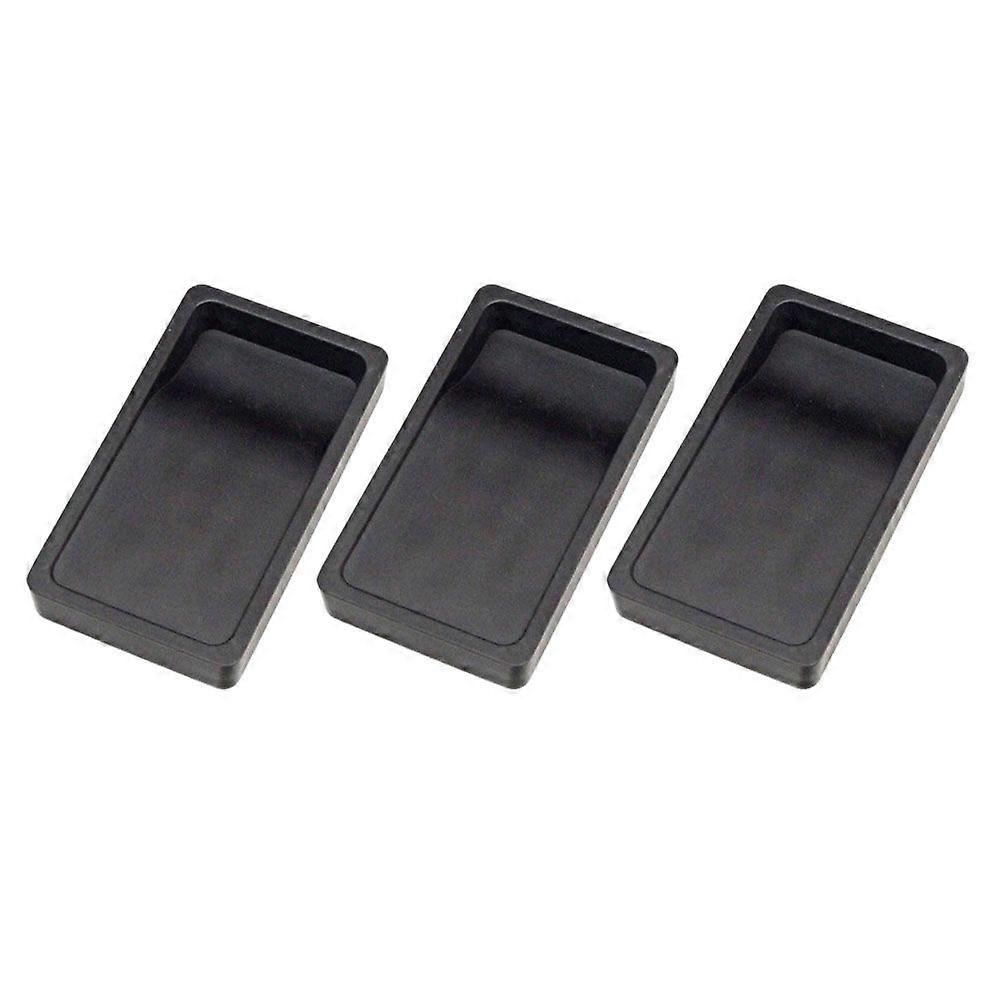 3 Pcs Student Calligraphy Inkstone Two-sided Inkslab Lightweight Portable Inkstone (Black)