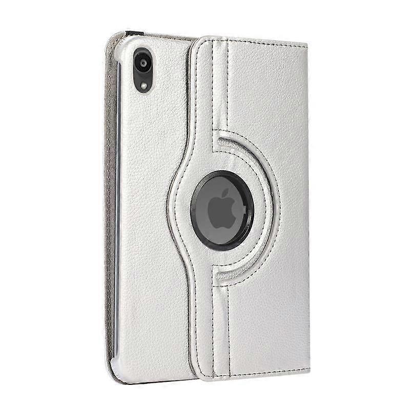 Stylish Case For Ipad Mini 123 Silver Lychee Texture Rotating Leather