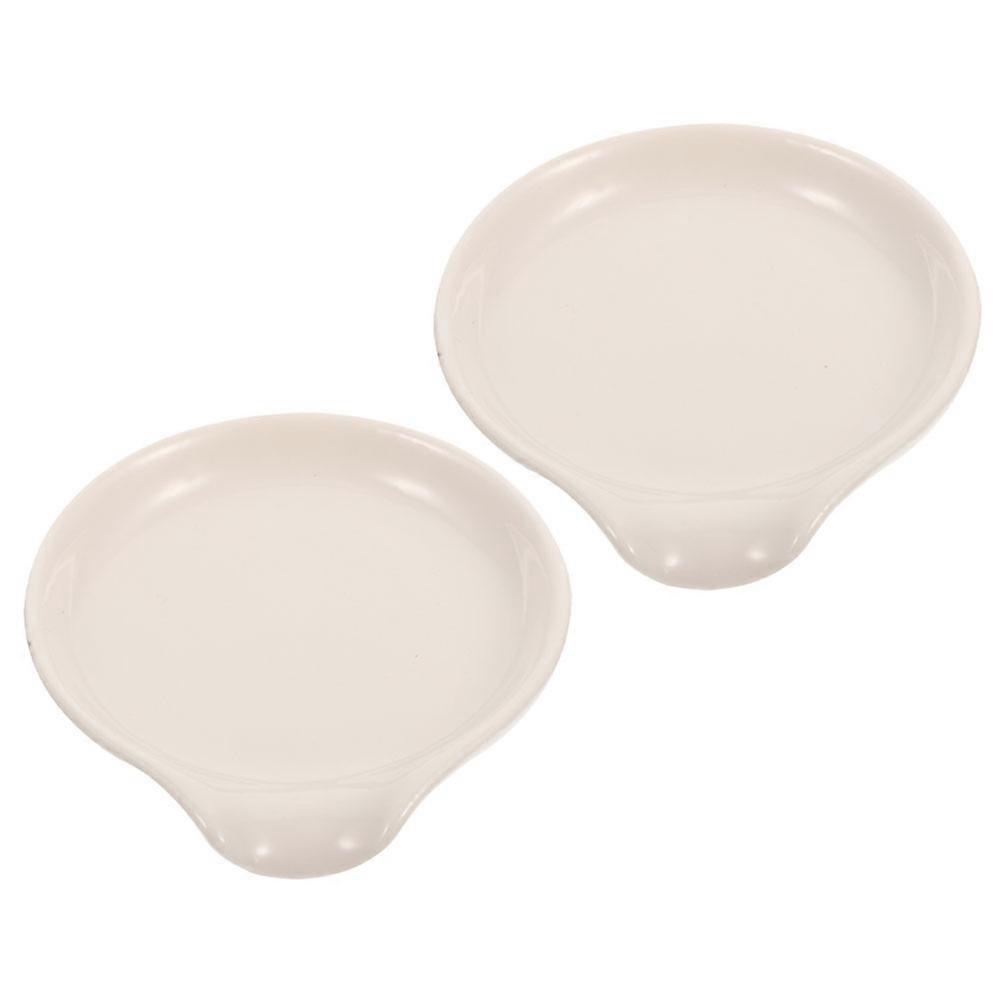 Kitchen Ceramic Spoon Rest for Cooking Utensils 2Pcs Porcelain Set