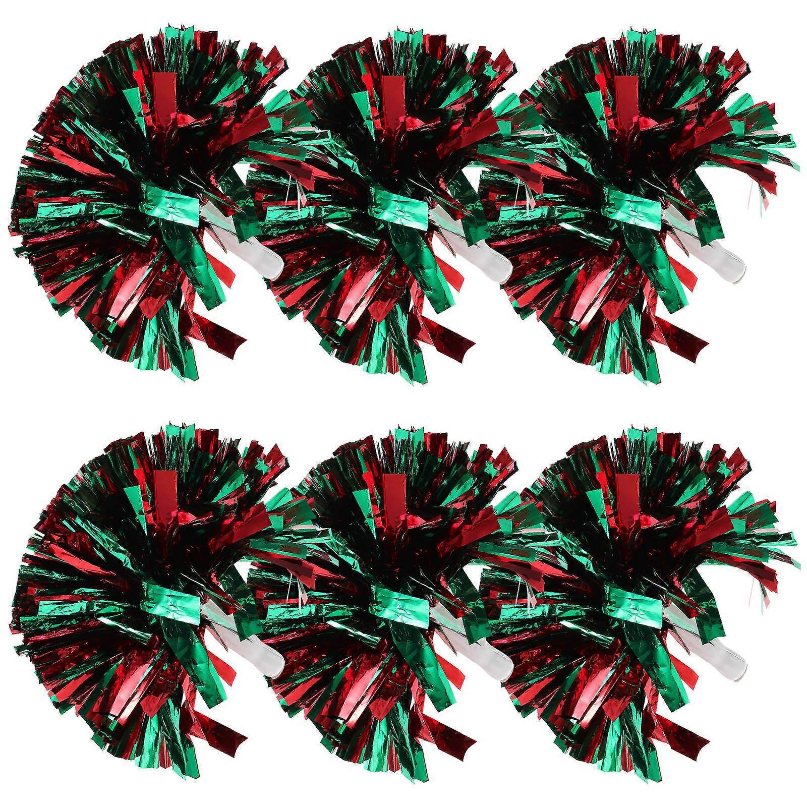 Cheerleading Pom Poms Performance Props for Party Use 6Pcs Durable Pe