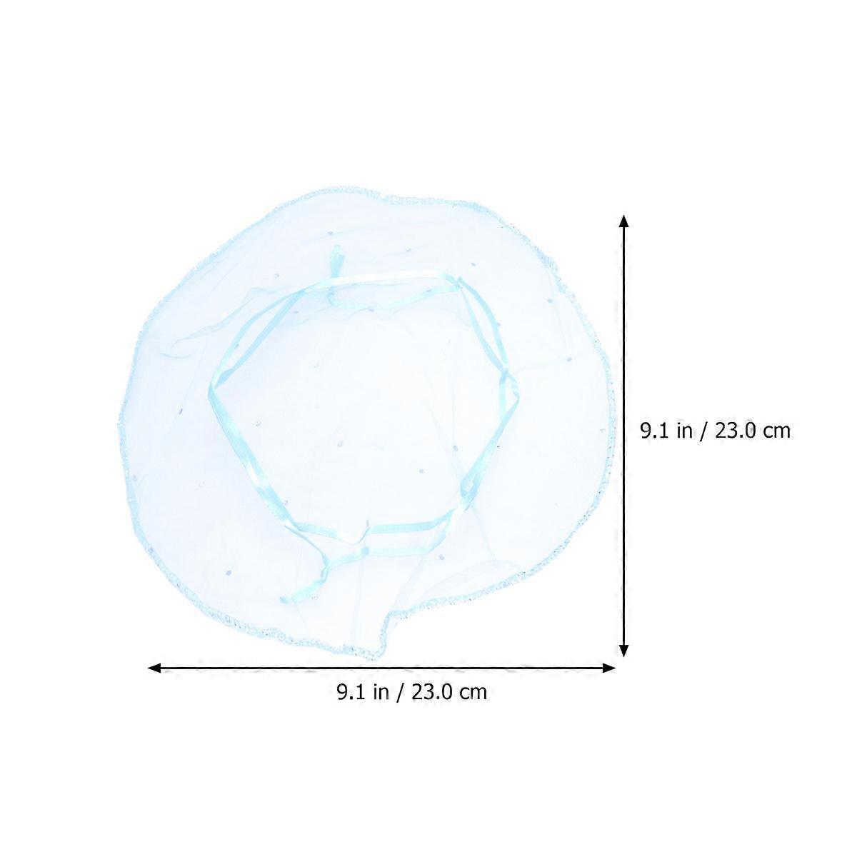 Organza Drawstring Bag Round Sequined Candy Pouch for Storage 100Pcs Light Blue