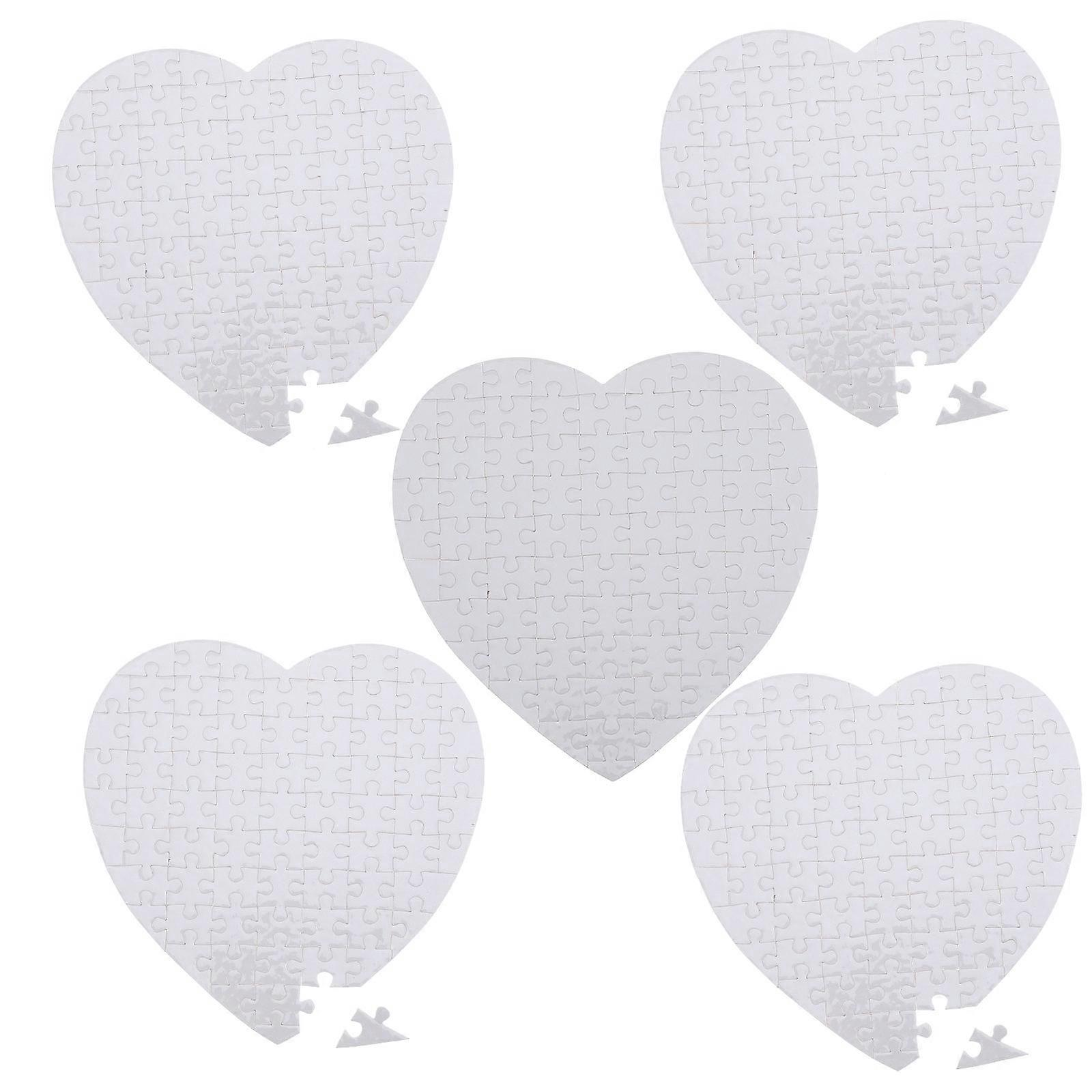 Heart Shaped Blank Puzzle Sublimation For DIY Craft Projects 19x18cm Five Sets Creativity