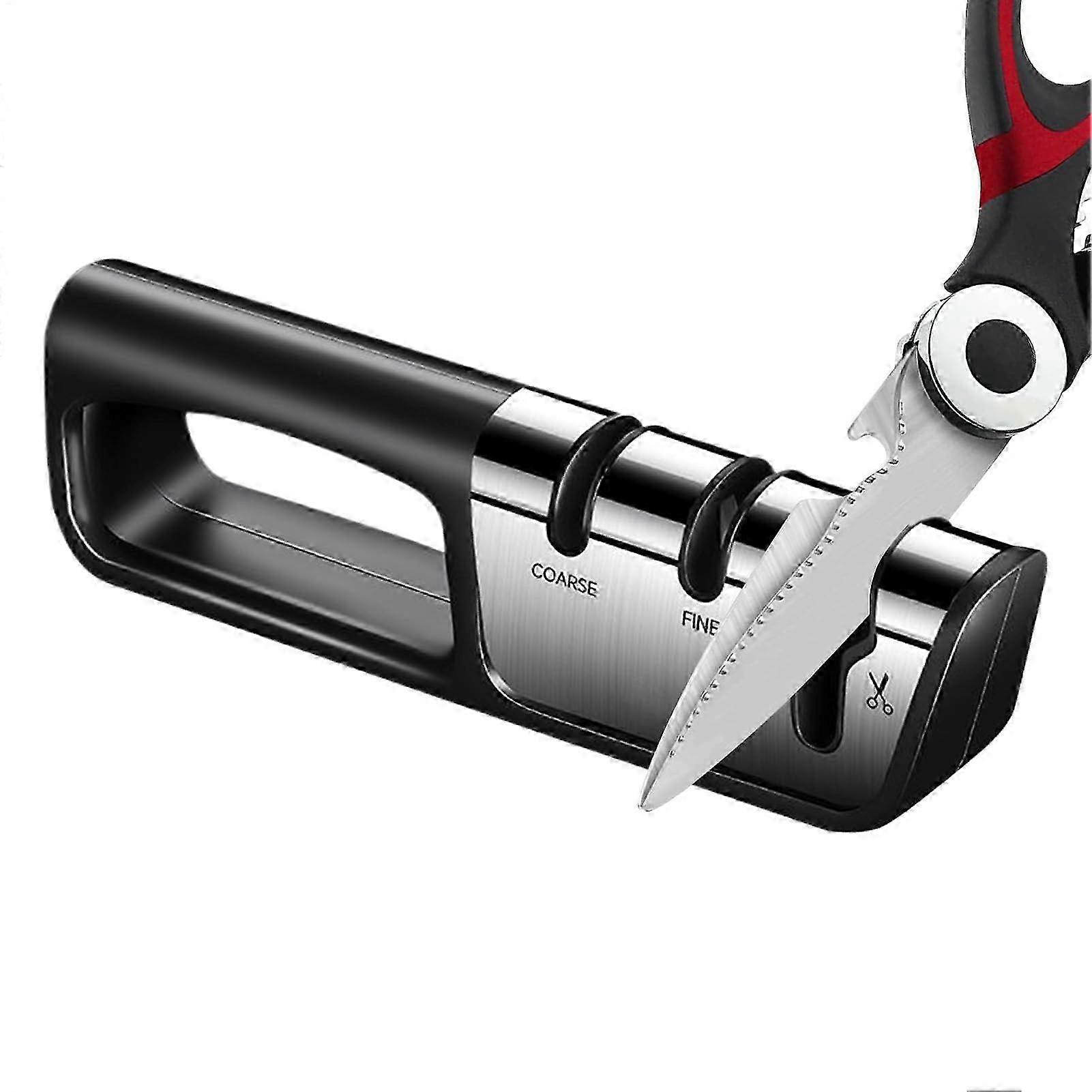 Kitchen Scissors Sharpener, Cutter Sharpener Tool 3Stage Handheld Scissor Sharpener Professional Accessory for Chefs and Beginners, Kitchen Tool 25-26