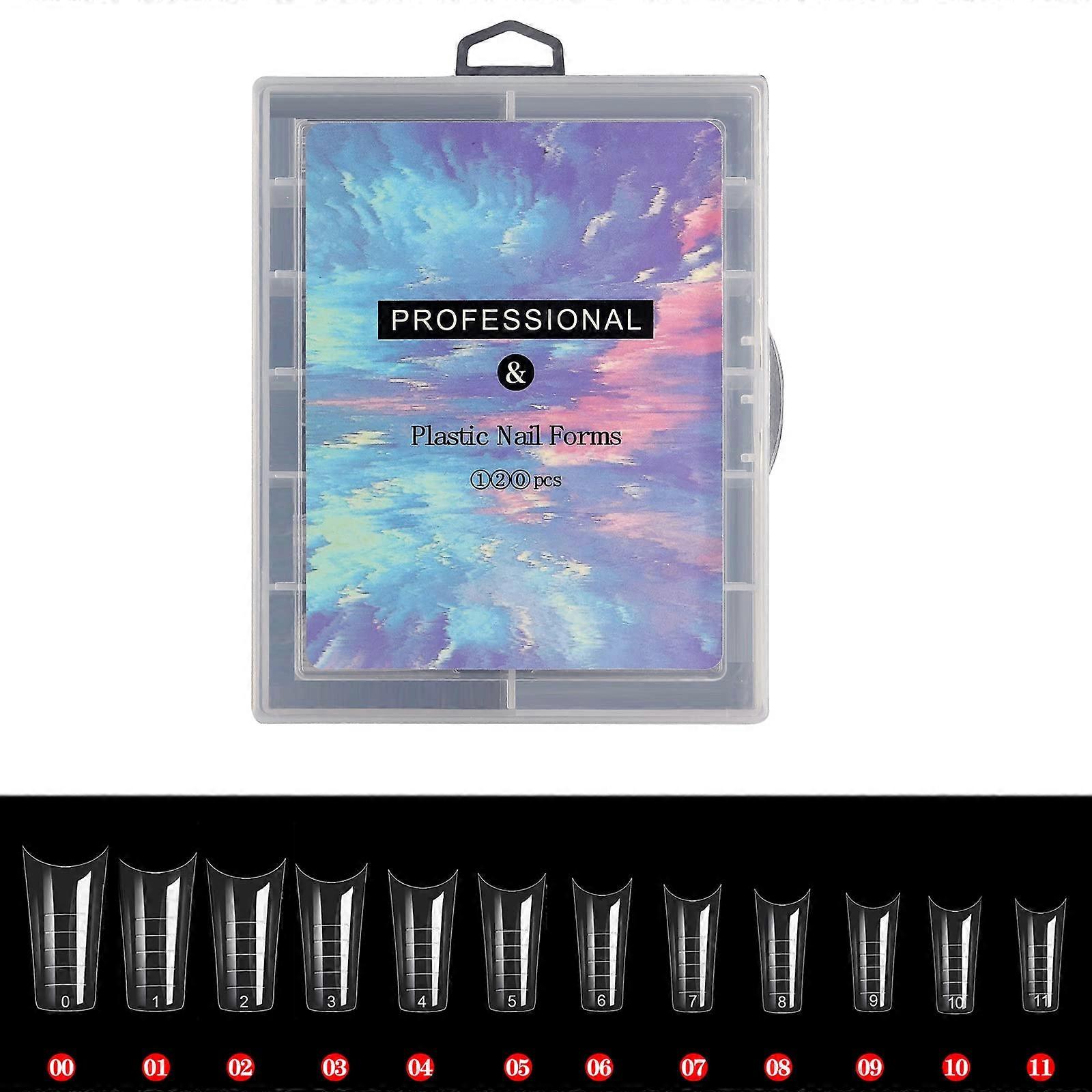 Clear Dual Nail Extension Forms with Scale, Full Cover False Nail Tips for Accurate Length Control