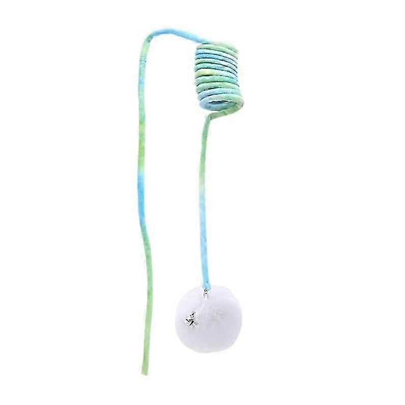 Interactive Hanging Spring Cat Toy with Bell, Plush Balls for Indoor Cats