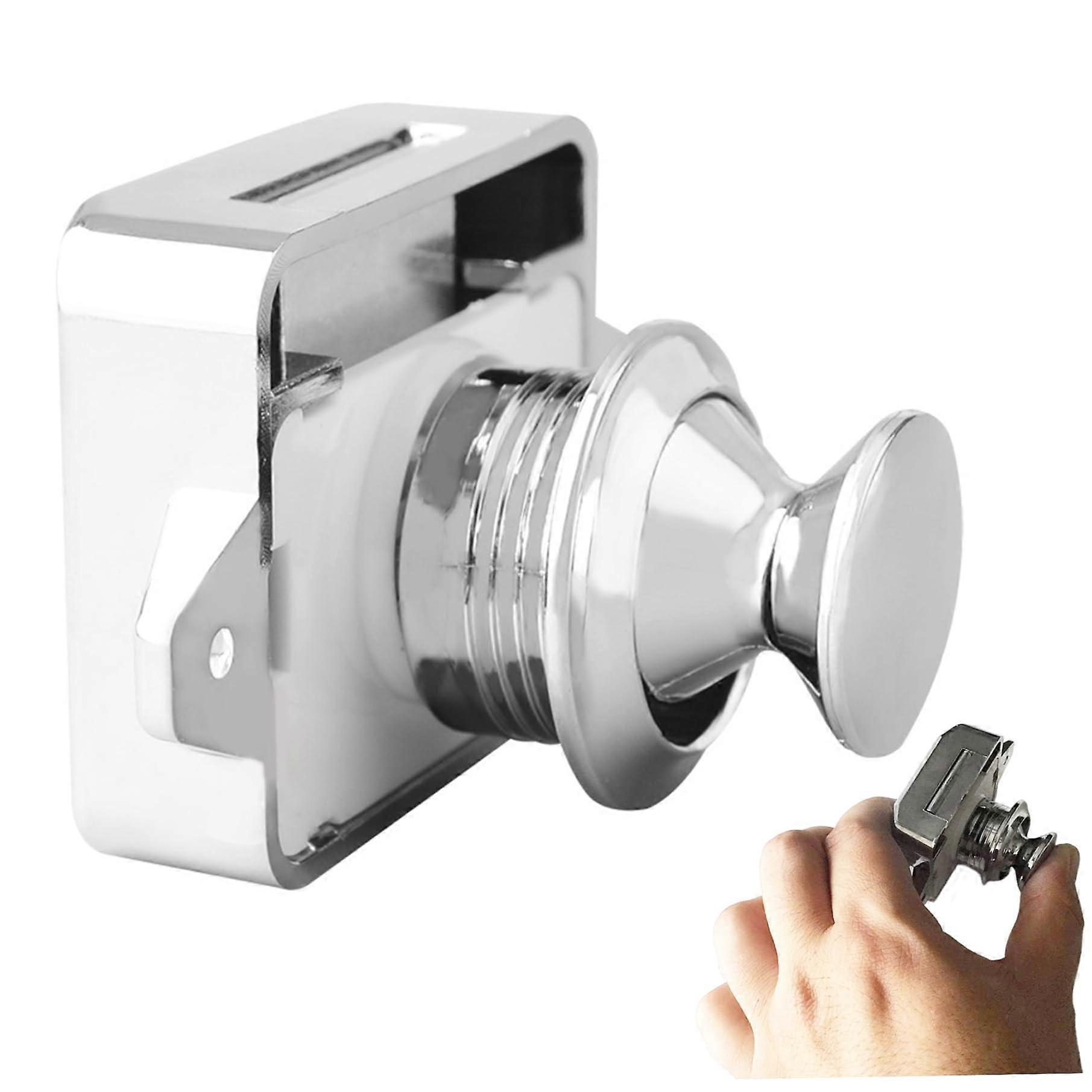RV Cabinet Latch Weatherproof Rustproof Push Button Lock for Caravan Campervan Marine Use