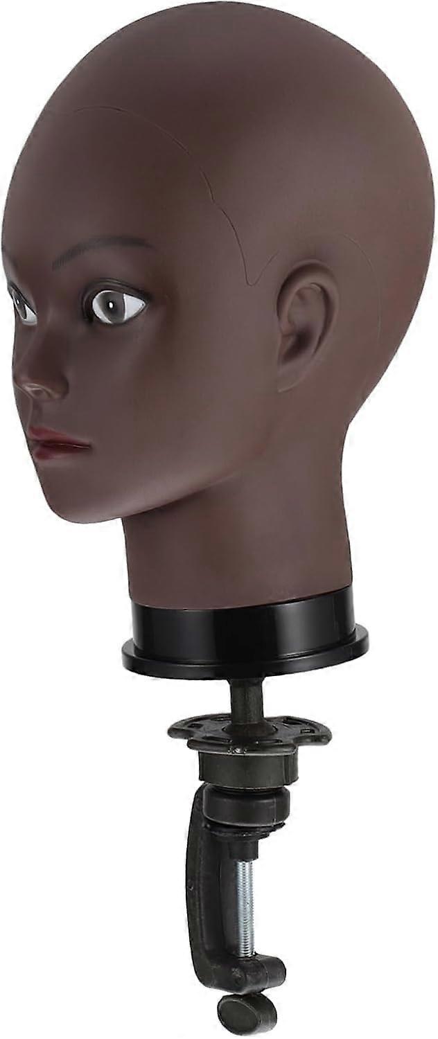Mannequin Head with Clamp for Wig Making and Styling, Durable PVC, Stable Table Mount