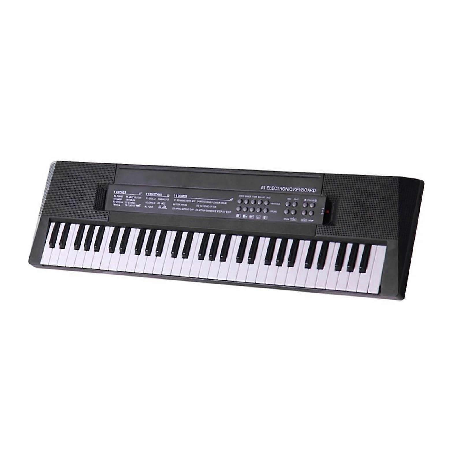 61 Key Digital Piano Keyboard with Microphone, Multiple Tones and Rhythms, Ideal for Beginners and Students
