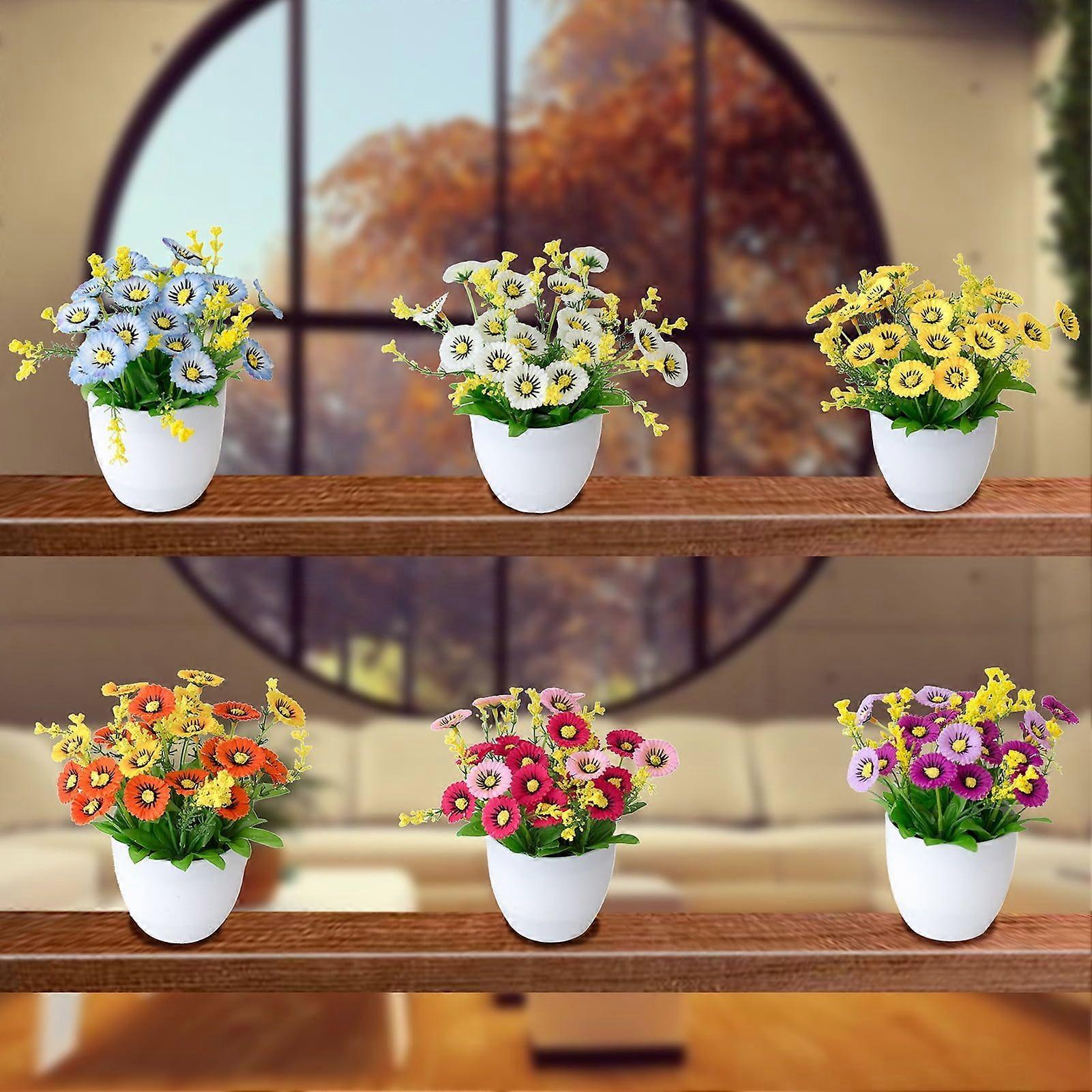 Artificial Flower Pot,Artificial Flower Pot Chrysanthemum Desktop Decor Plastic