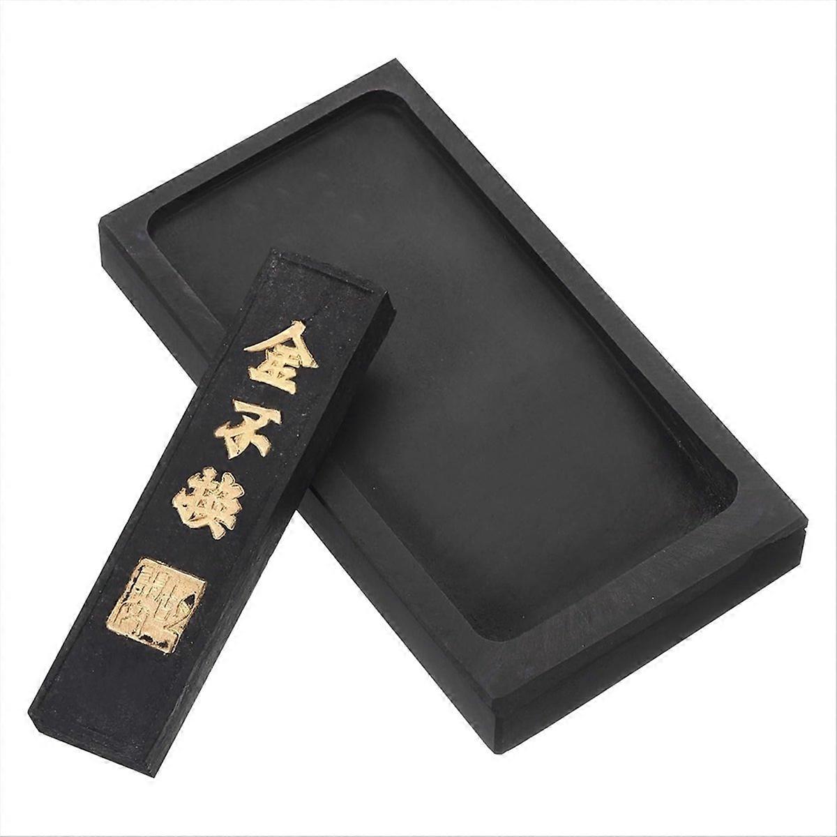 4 Inch Chinese Calligraphy Ink stone with Ink Stick