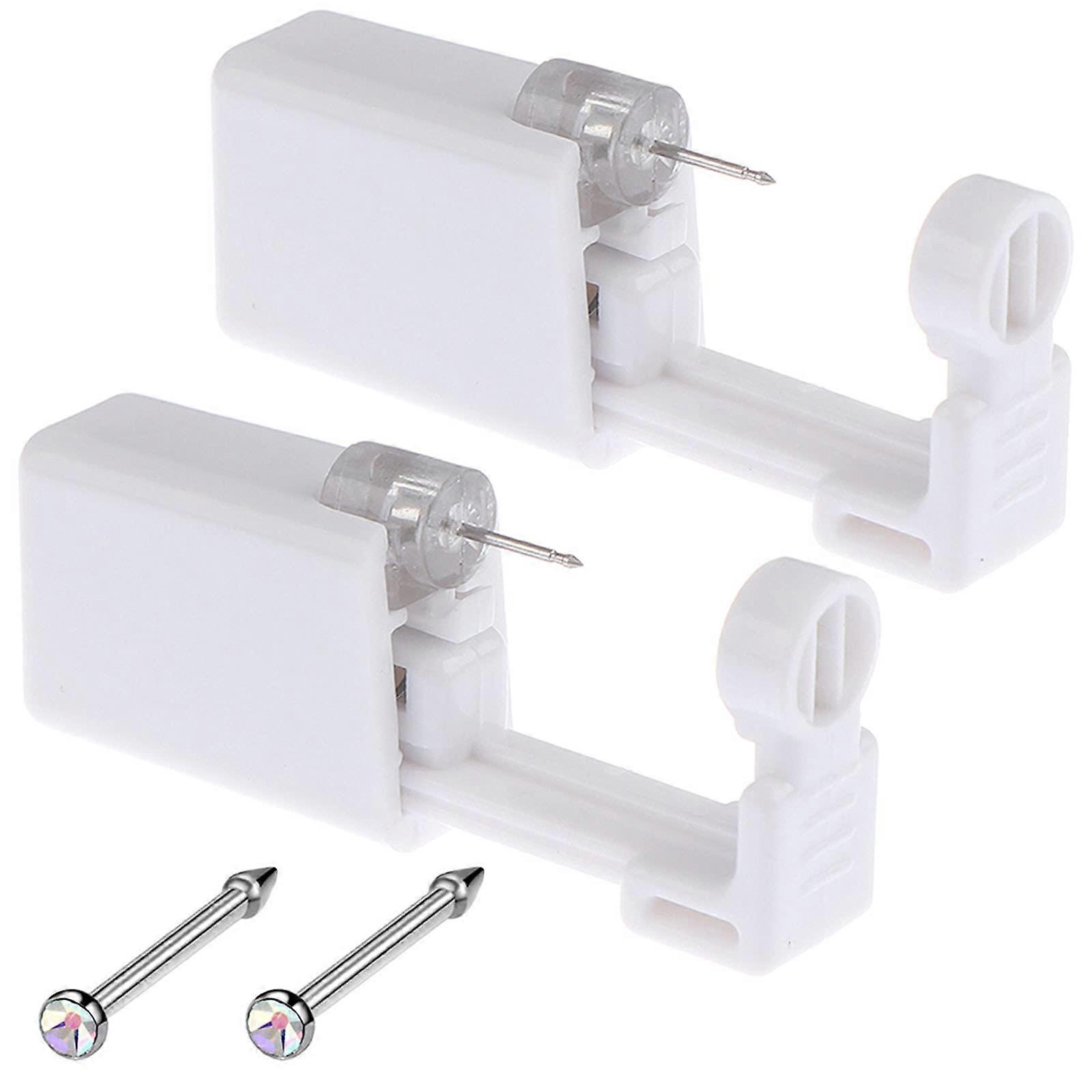 2 Pack Disposable Nose Piercing Gun Kit with Preloaded Nose Studs for Easy Self Piercing