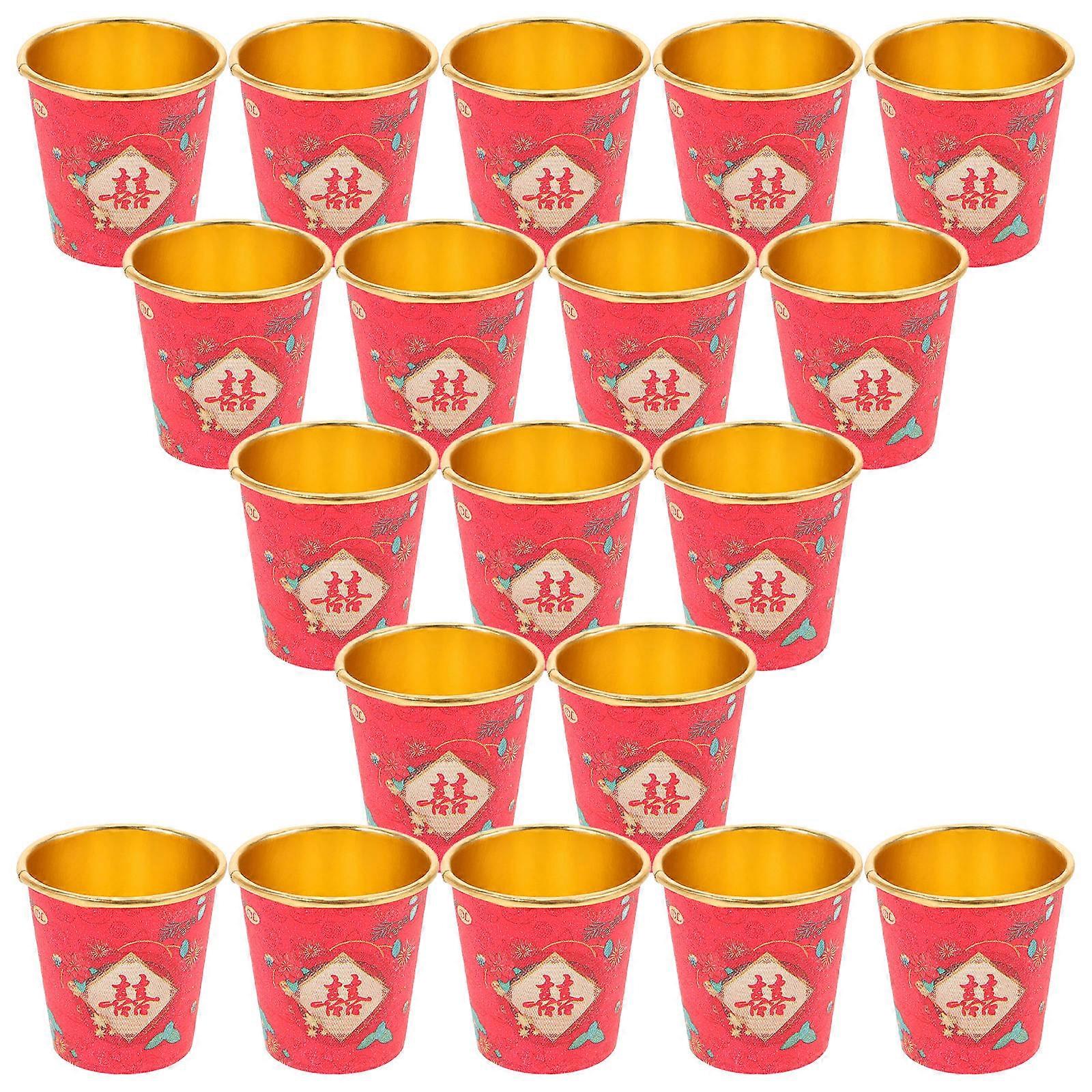 Red Wedding Paper Cups for Tea Or Wine Serving 50Pcs Paper Cups