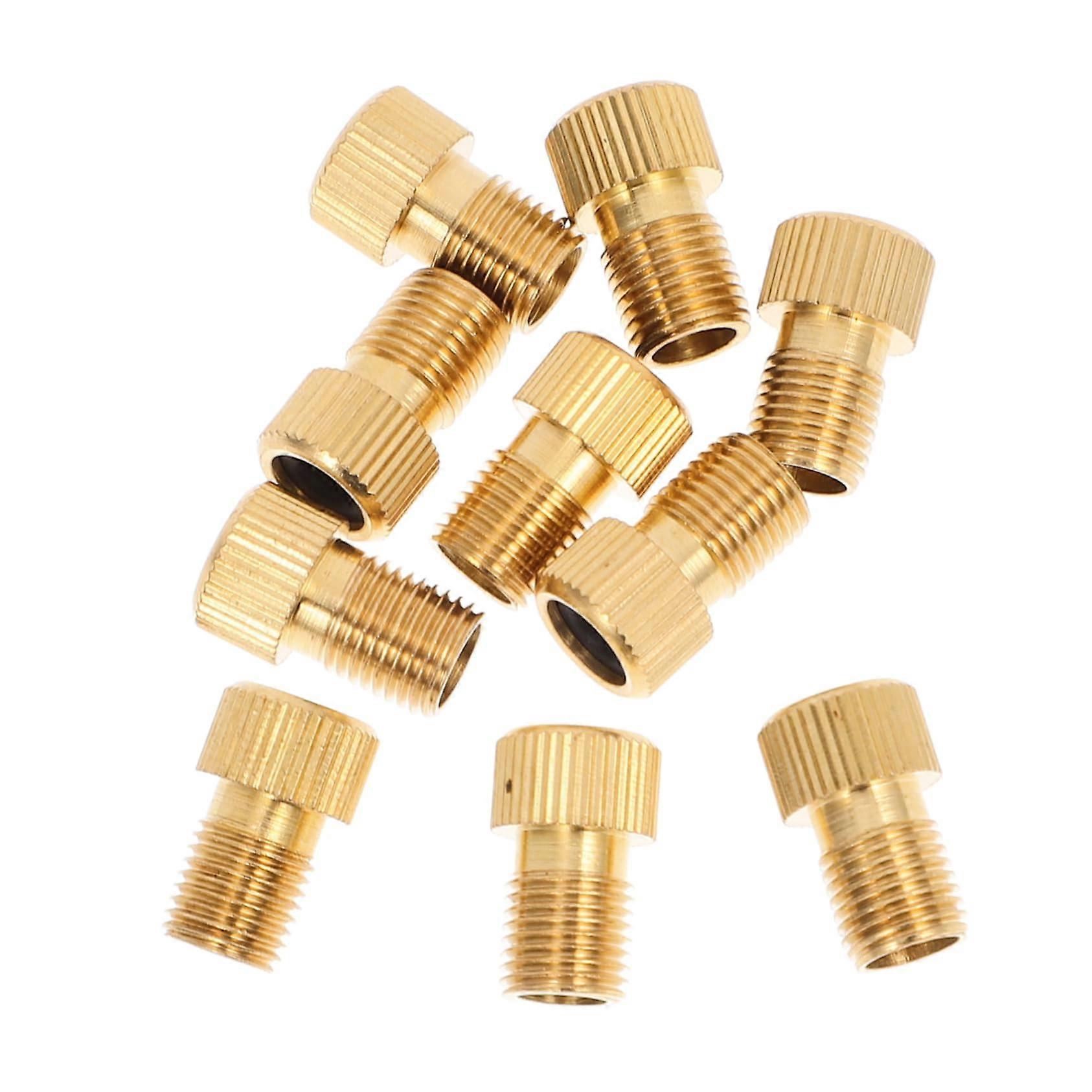 10 Pack Copper Bike Valve Adapter Set Universal Bicycle Pump Connector for Quick Inflation