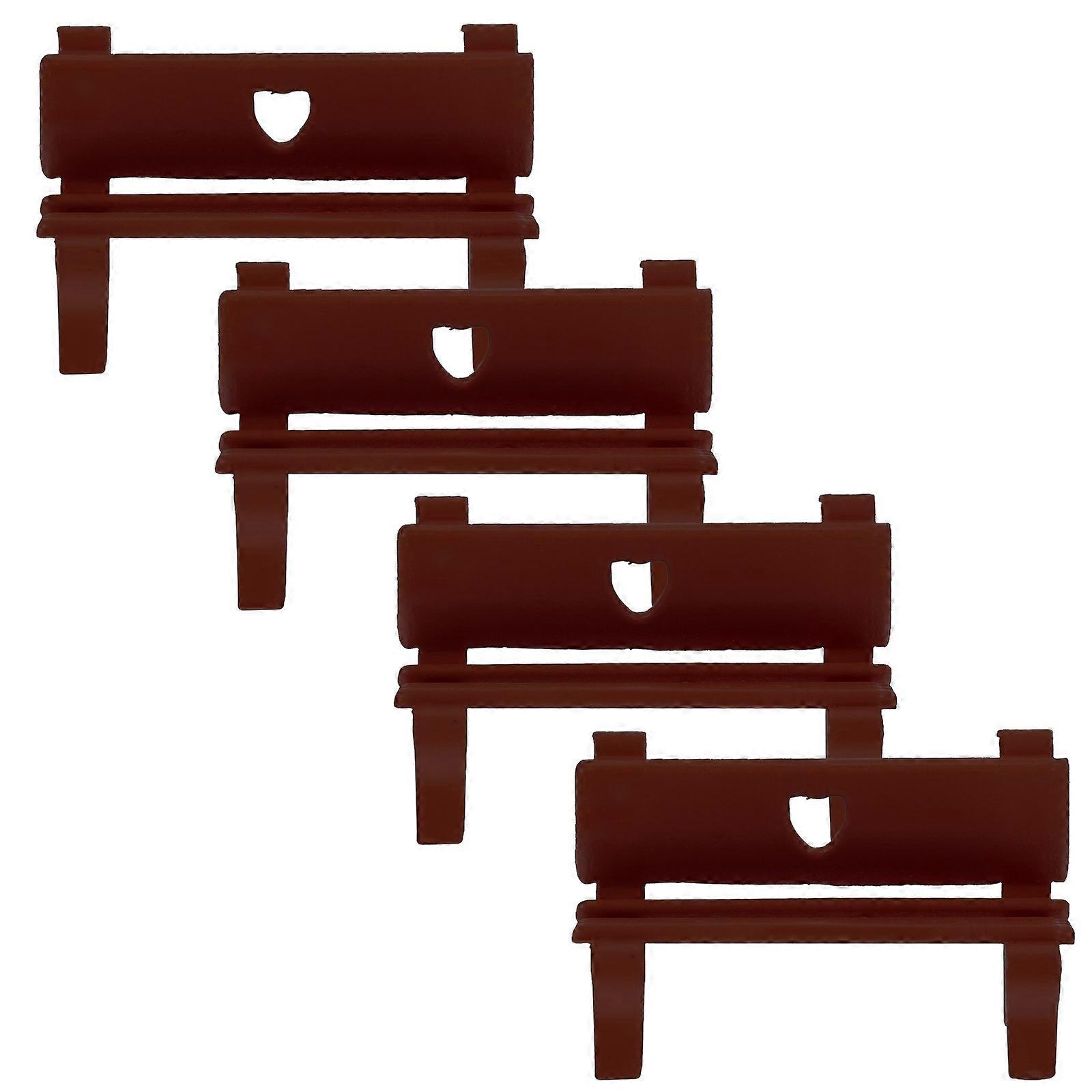 Micro Landscape Bench Miniature Model for Decoration 4Pcs Coffee Plastic