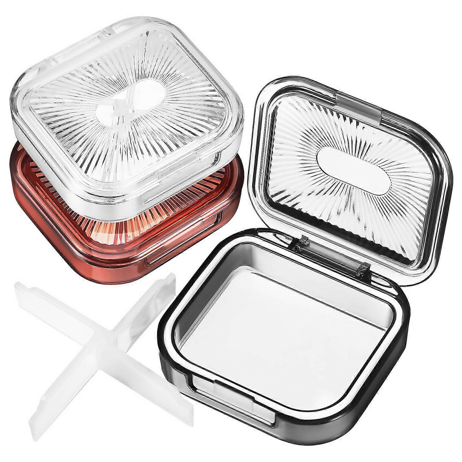 Retainer Box for Storage Use 3Pcs Portable Denture Travel Cases