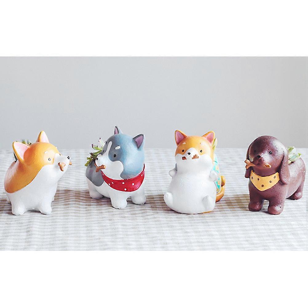 Flower Pot Resin Cartoon for Succulent Plants 2Pcs Container