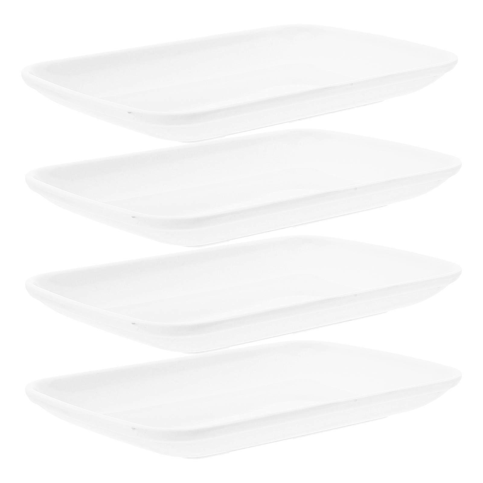 Food Plates Rectangular Tray for 4Pcs Kitchen Snack Containers