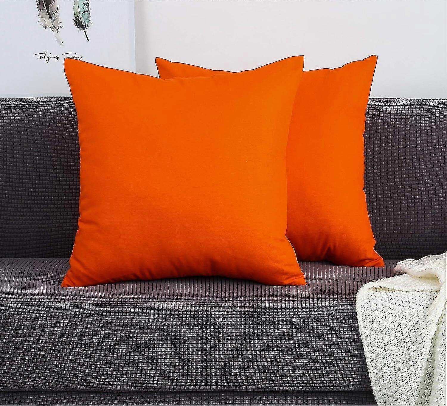 Bomuld Solid Throw Pudebetræk, 18" x 18" , Orange