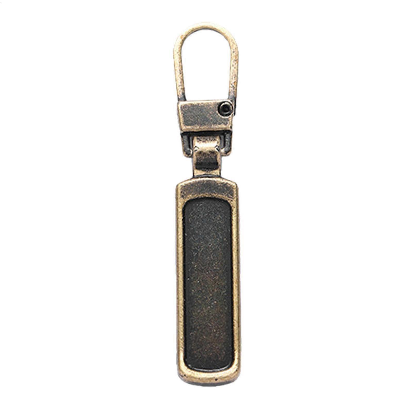 Zipper Pull Replacement with Durable Metal Construction, Bronze Detachable Pulls for Jackets, Backpacks, Luggage