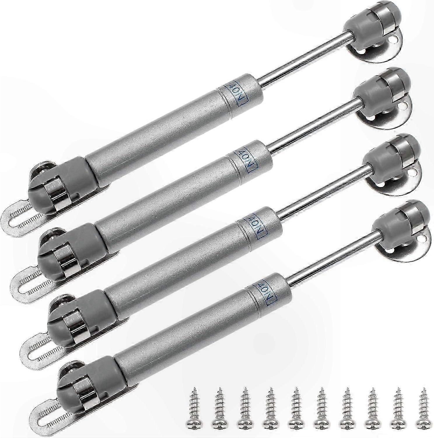 4-Pack 6" Gas Struts with 40N Soft Close Hinges for Lid Support