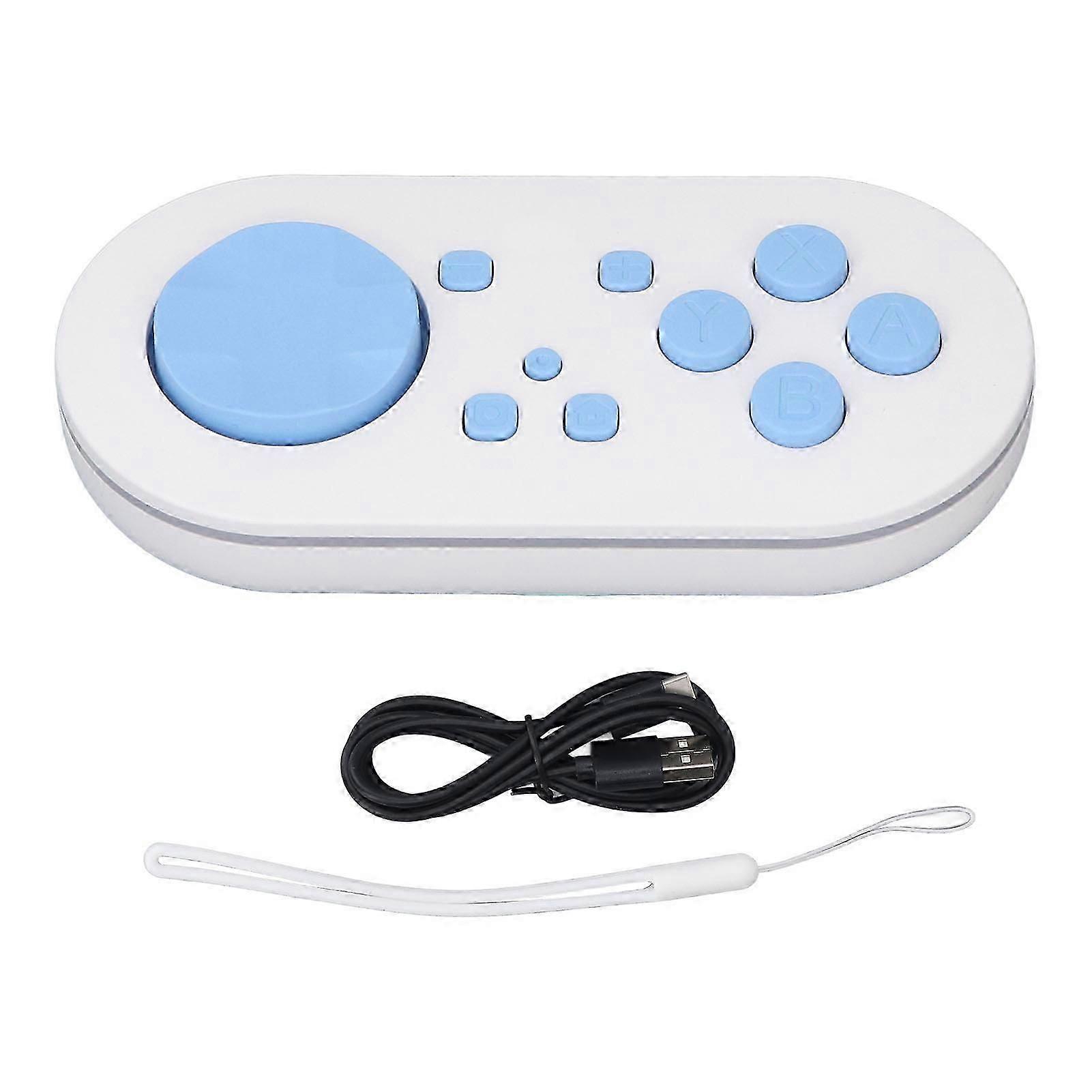 Wireless Bluetooth Controller for Switch Blue Portable Compact Gamepad with Cable and Strap Compatible with Anki App