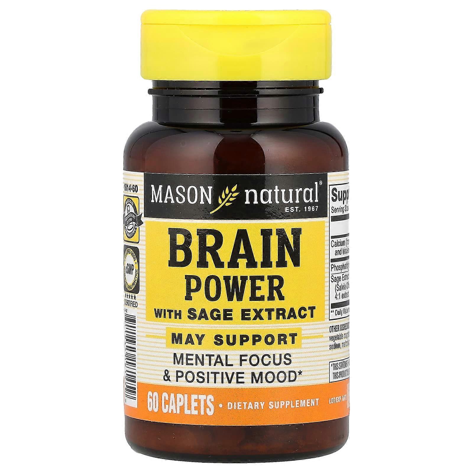 Mason Natural, Brain Power with Sage Extract, 60 Caplets