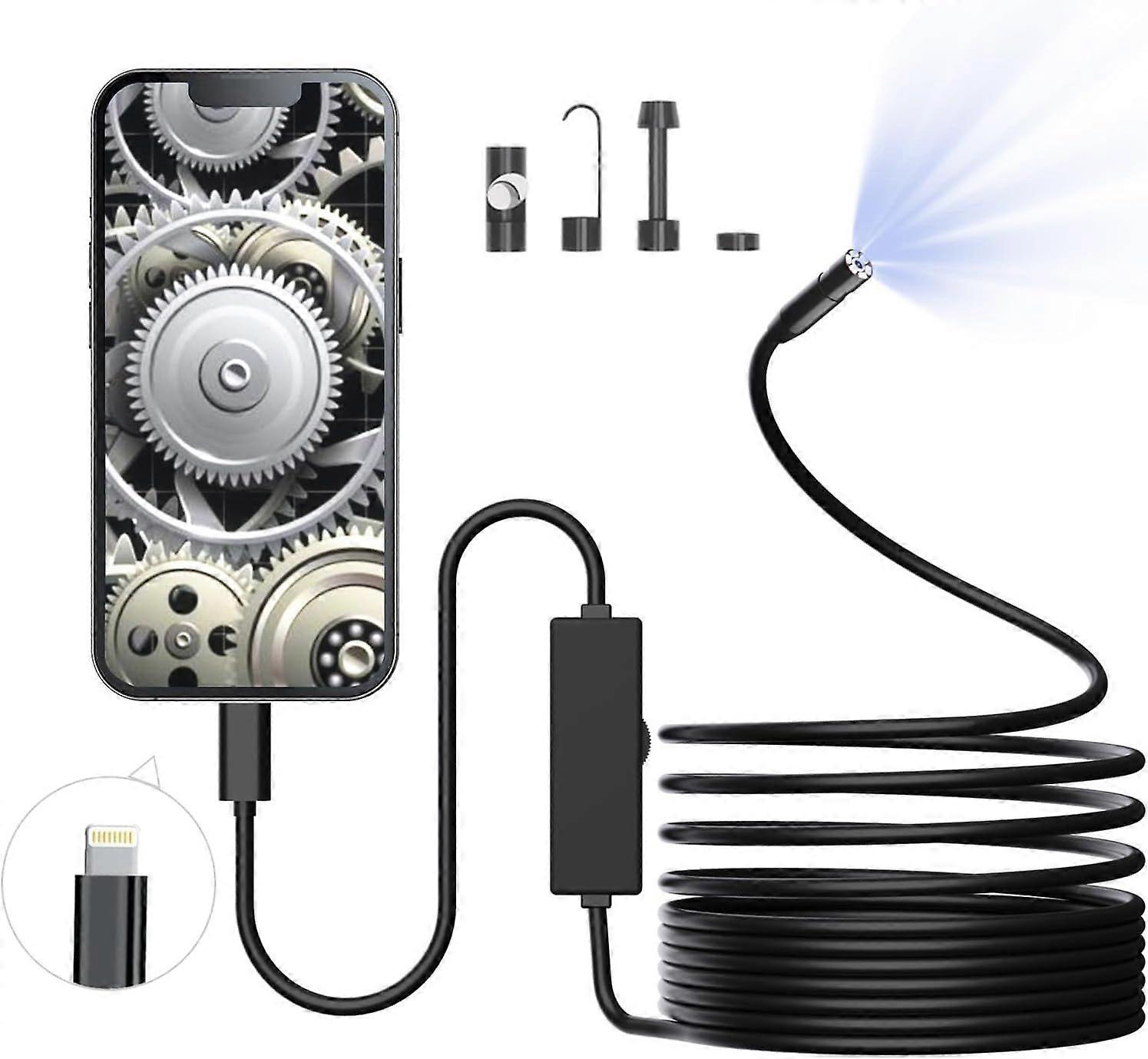 Endoscope Camera with Light, 1920P HD Borescope with 8