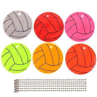 Reflective Keychains Bag Bike Reflectors for Decoration 6Pcs Set Assorted Color