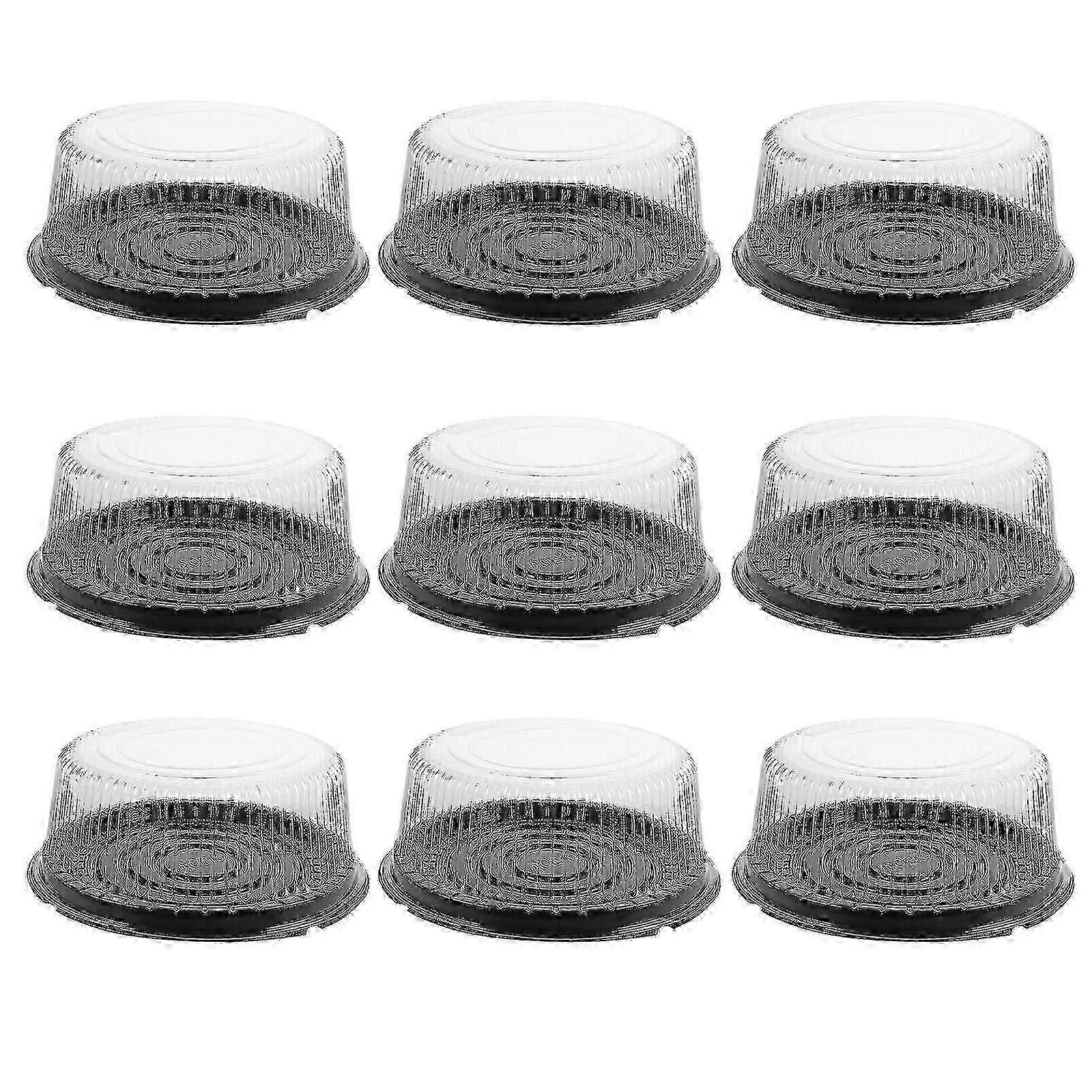 10pcs Reusable Plastic Bakery Cake Box Round Cake Reusable Plastic Container With Lids Cake Boxes