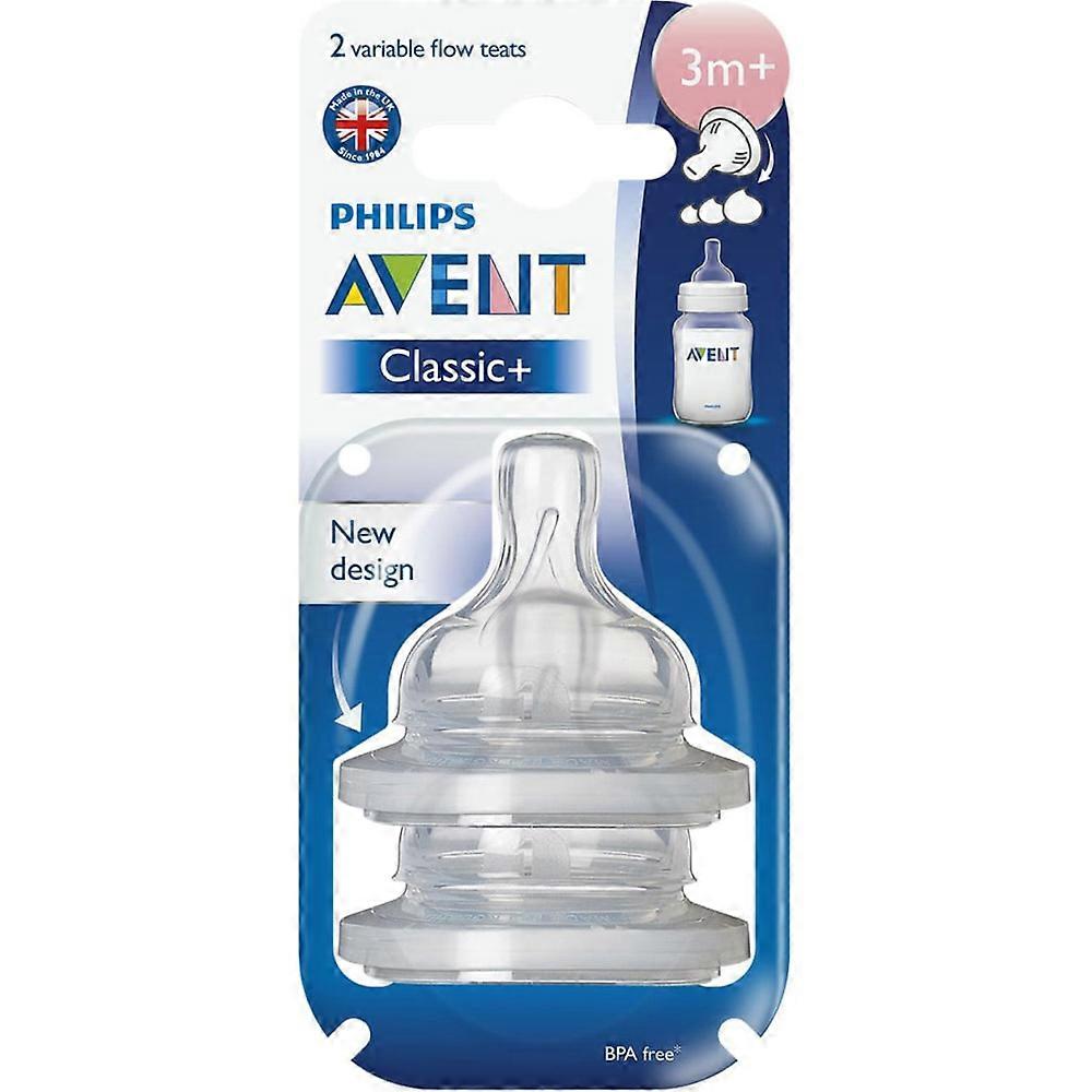 Philips Avent Premium Quality Classic Variable Flow Teat 2 Pieces New Design